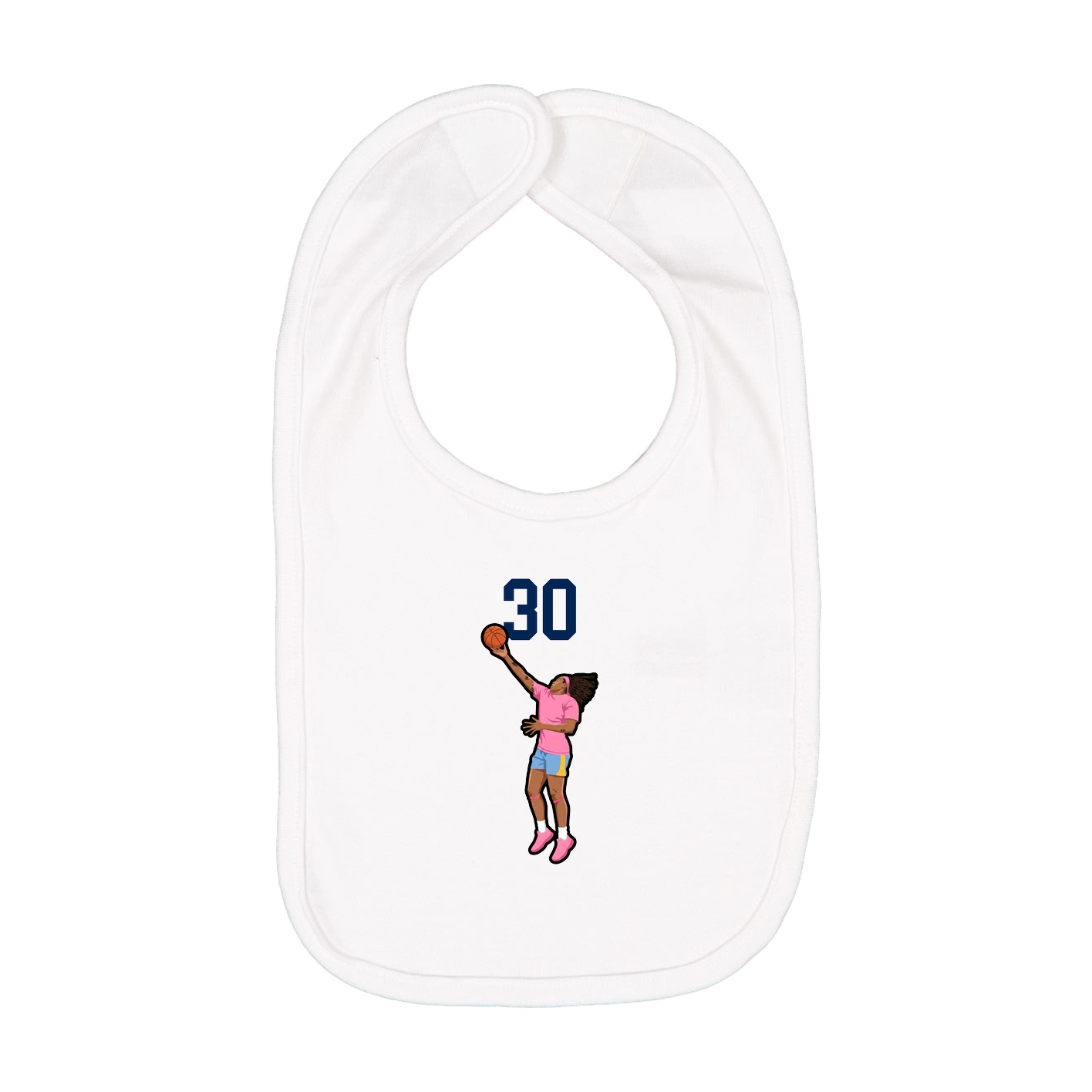 Infant Bib — Number Top in White
