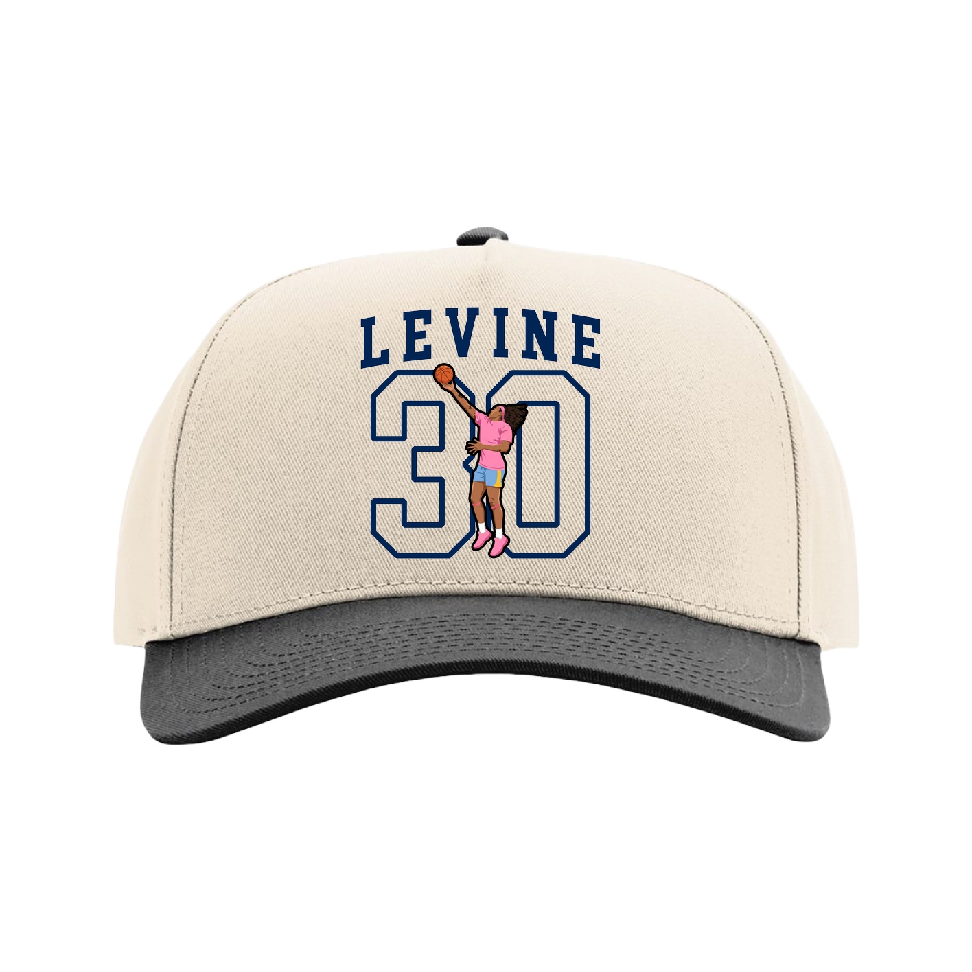 Full Fabric Five-Panel Champ Cap — Shirsey in Cream/Black