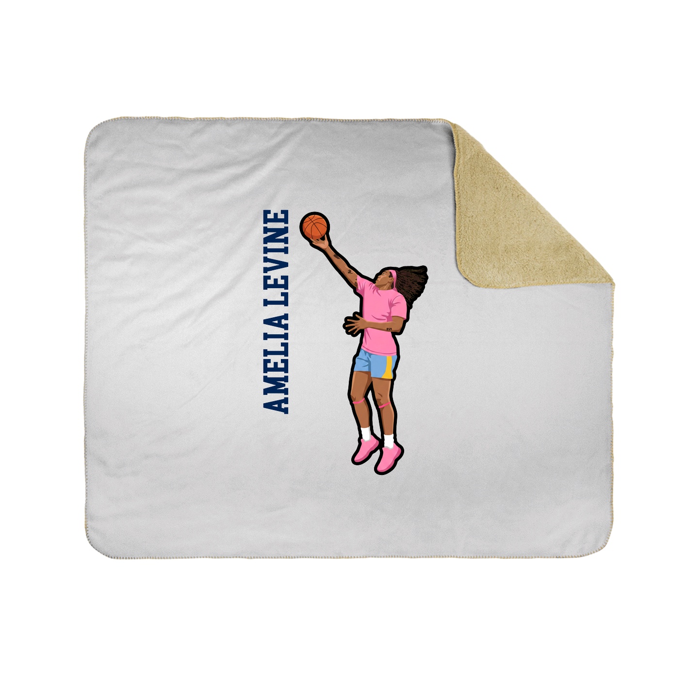 Throw Blanket — Name Vertical in White