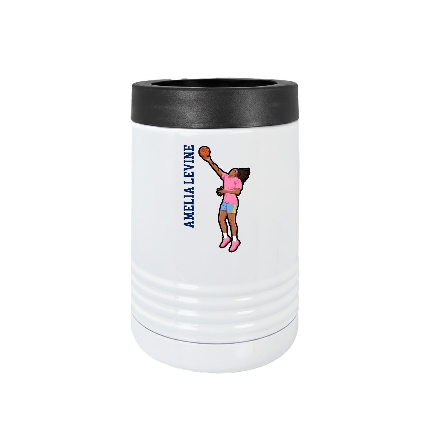 Beverage Holder — Name Vertical in White