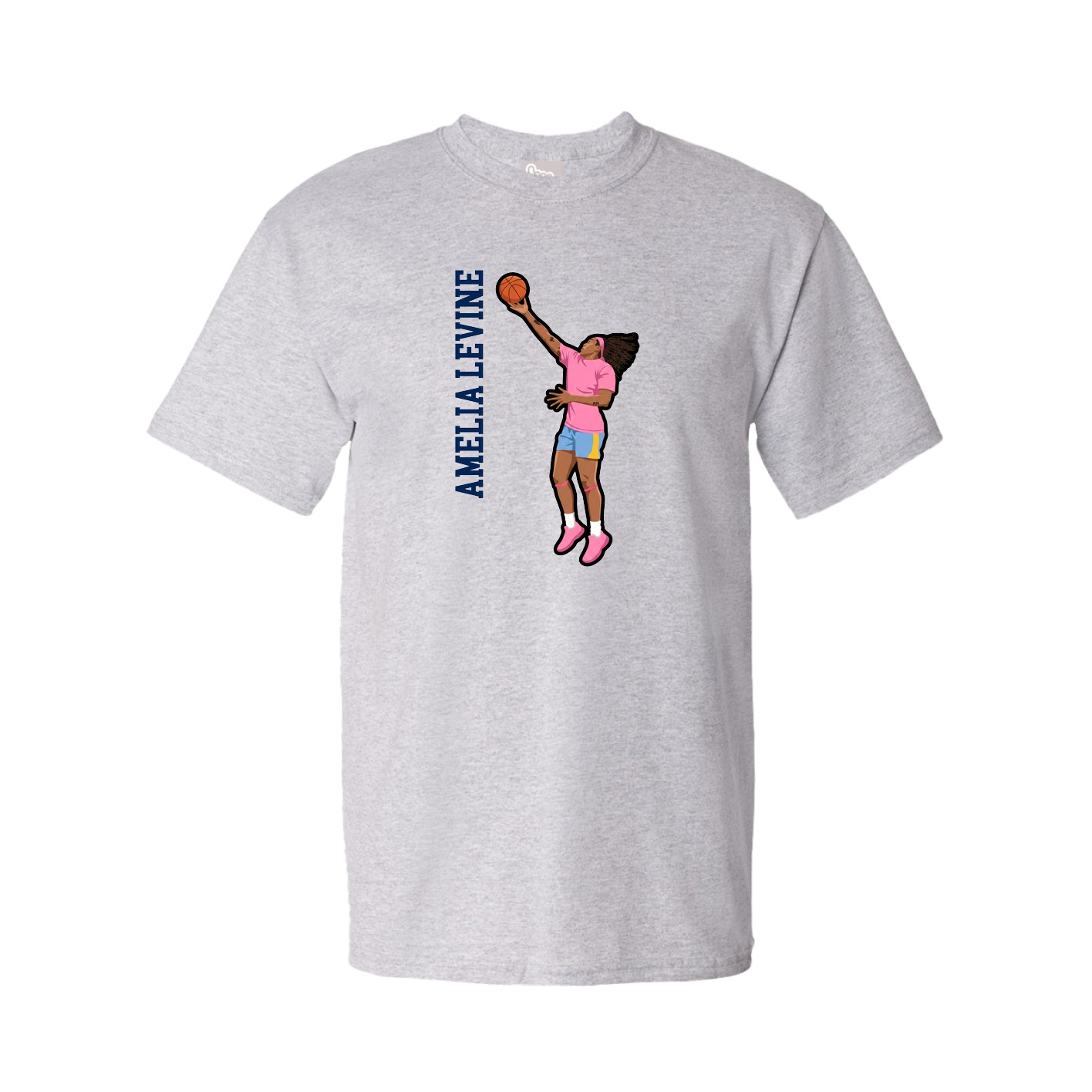 Tee — Name Vertical in Grey