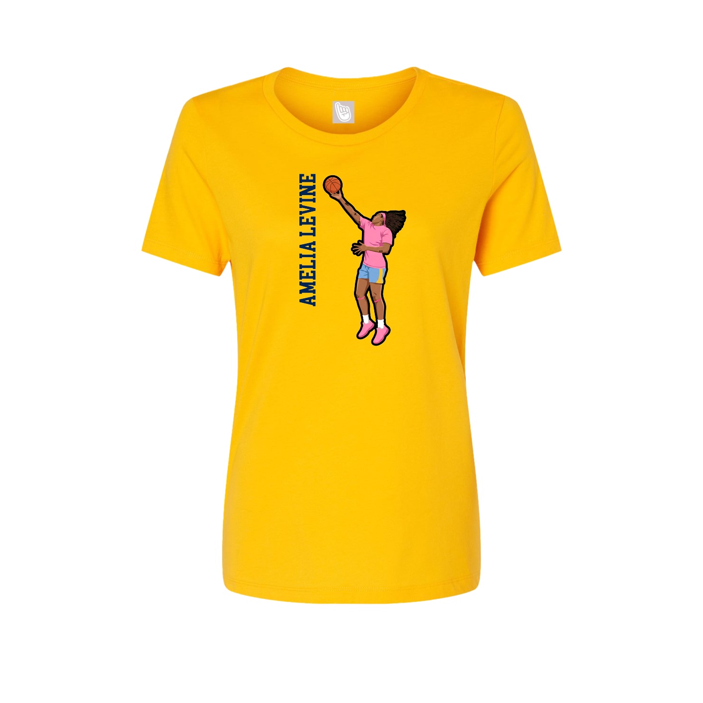 Womens Tee — Name Vertical in Gold