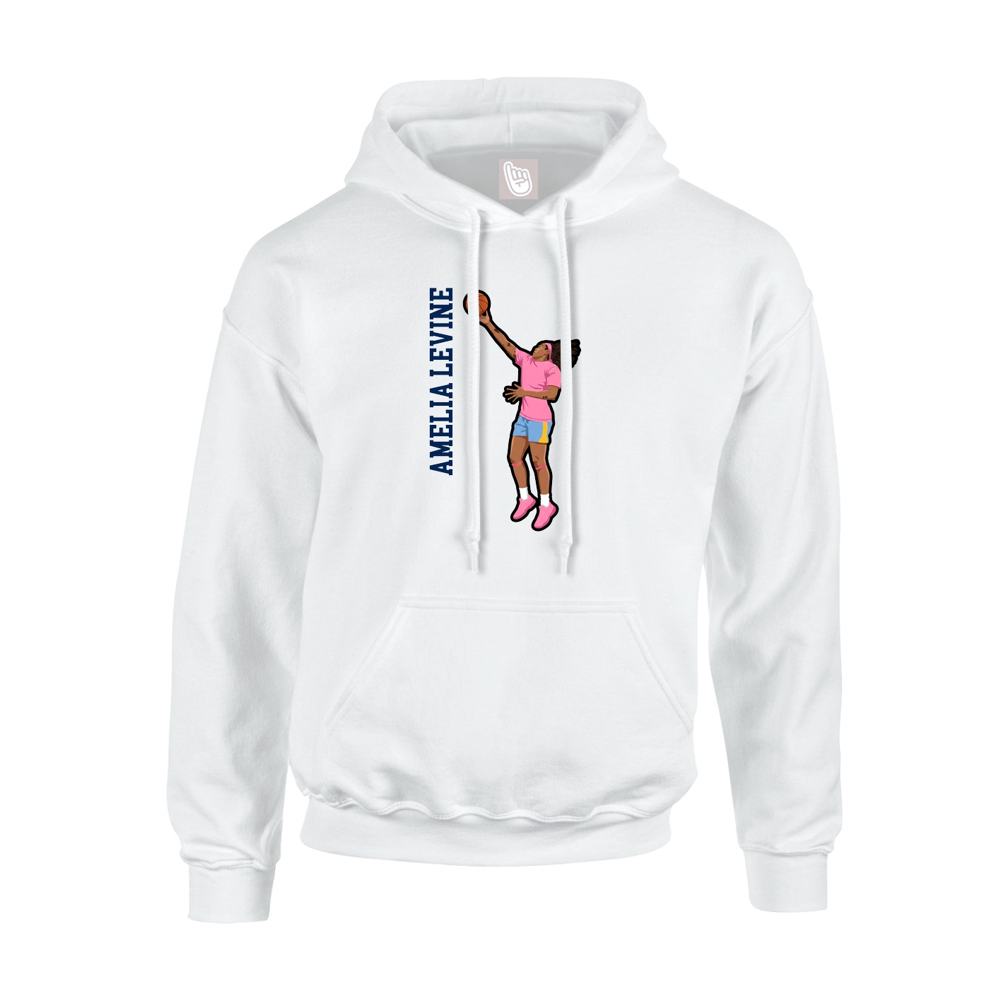 Youth Hoodie — Name Vertical in White
