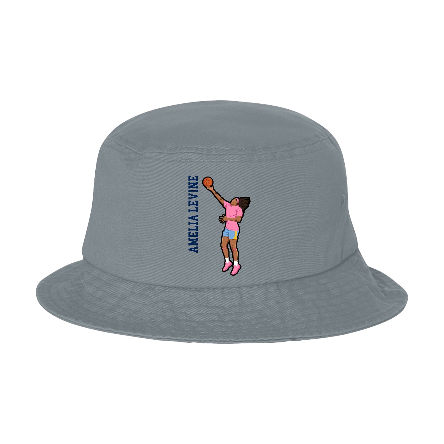 Bucket Cap — Name Vertical in Grey