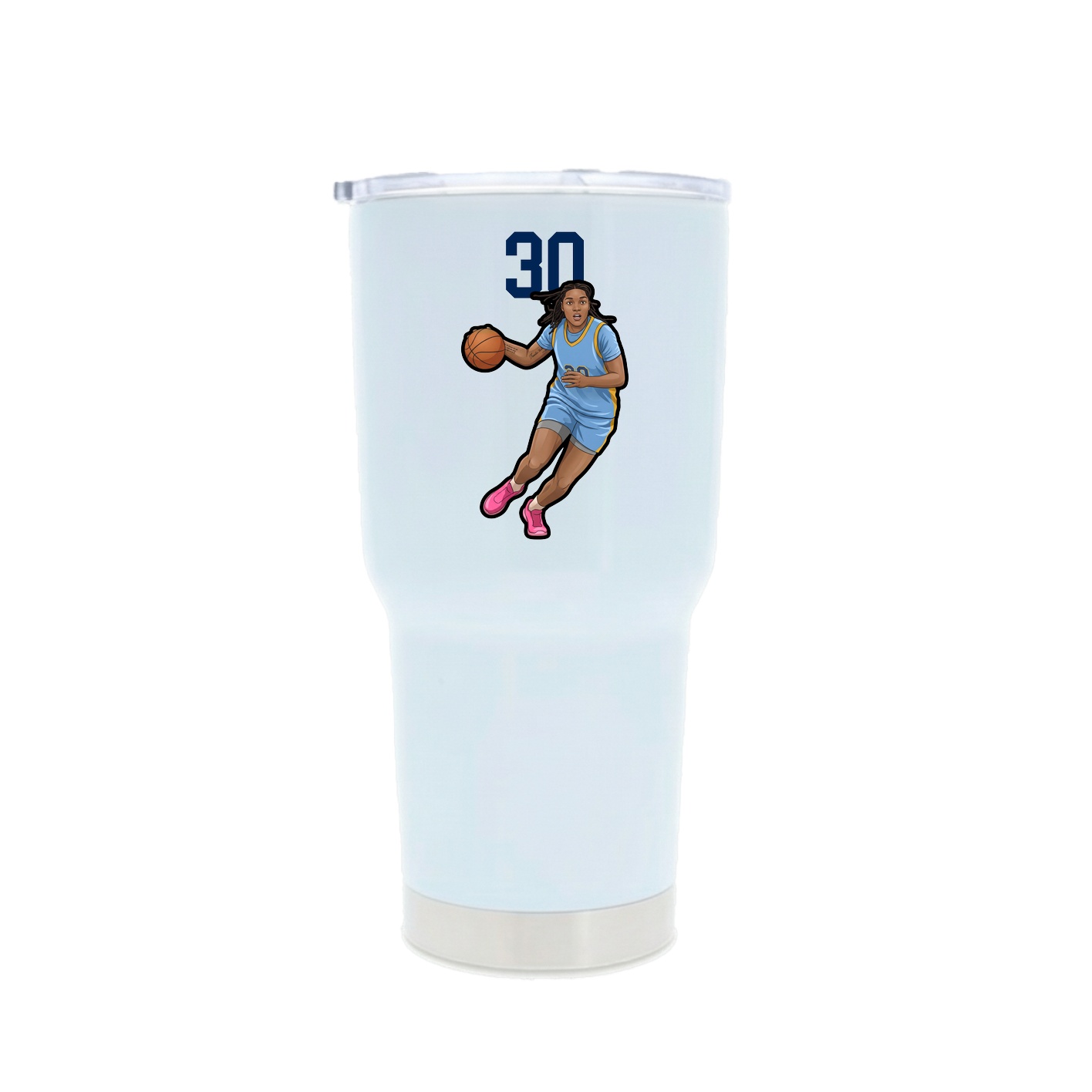 30oz Stainless Steel Tumbler — Number Top in White