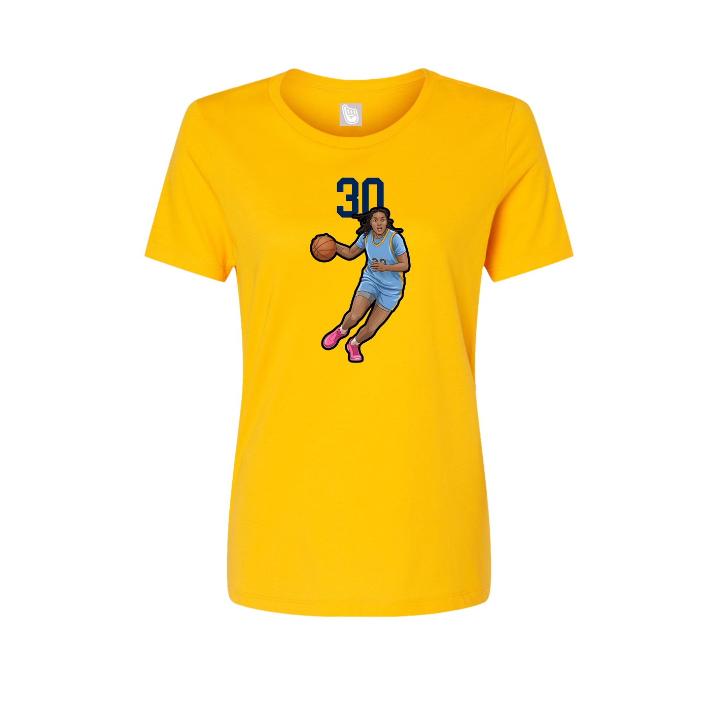 Womens Tee — Number Top in Gold