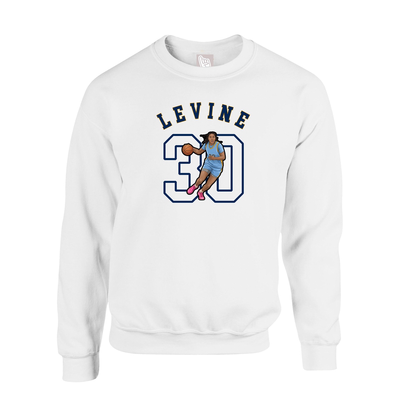 Fleece Crew — Shirsey Arch in White