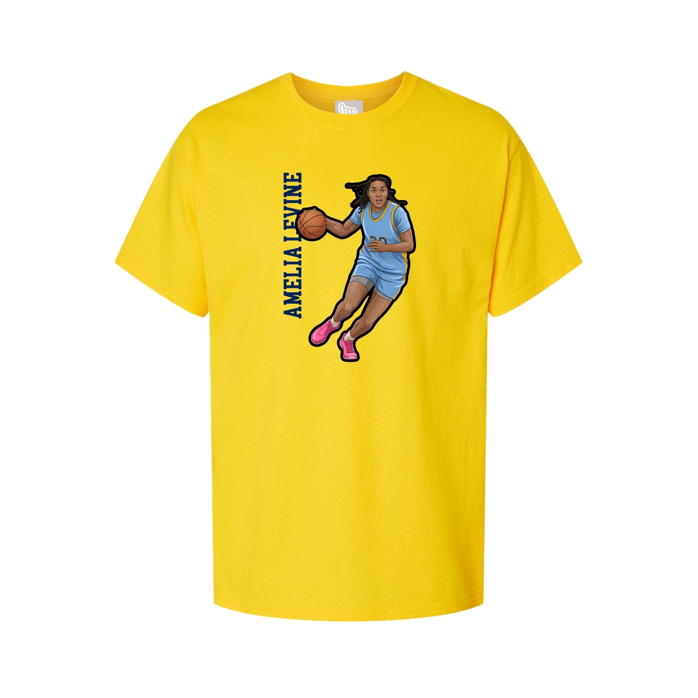 Youth Tee — Name Vertical in Gold
