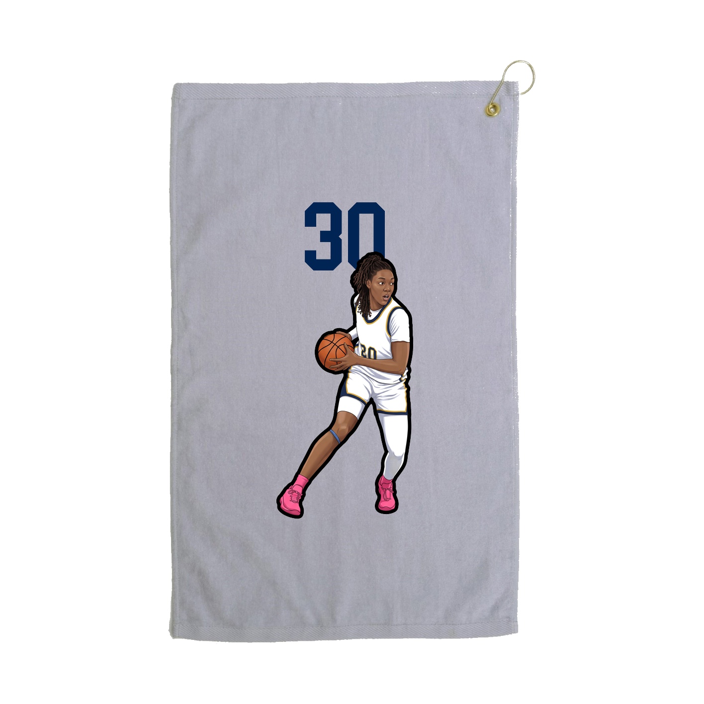 Golf Towel — Number Top in Grey