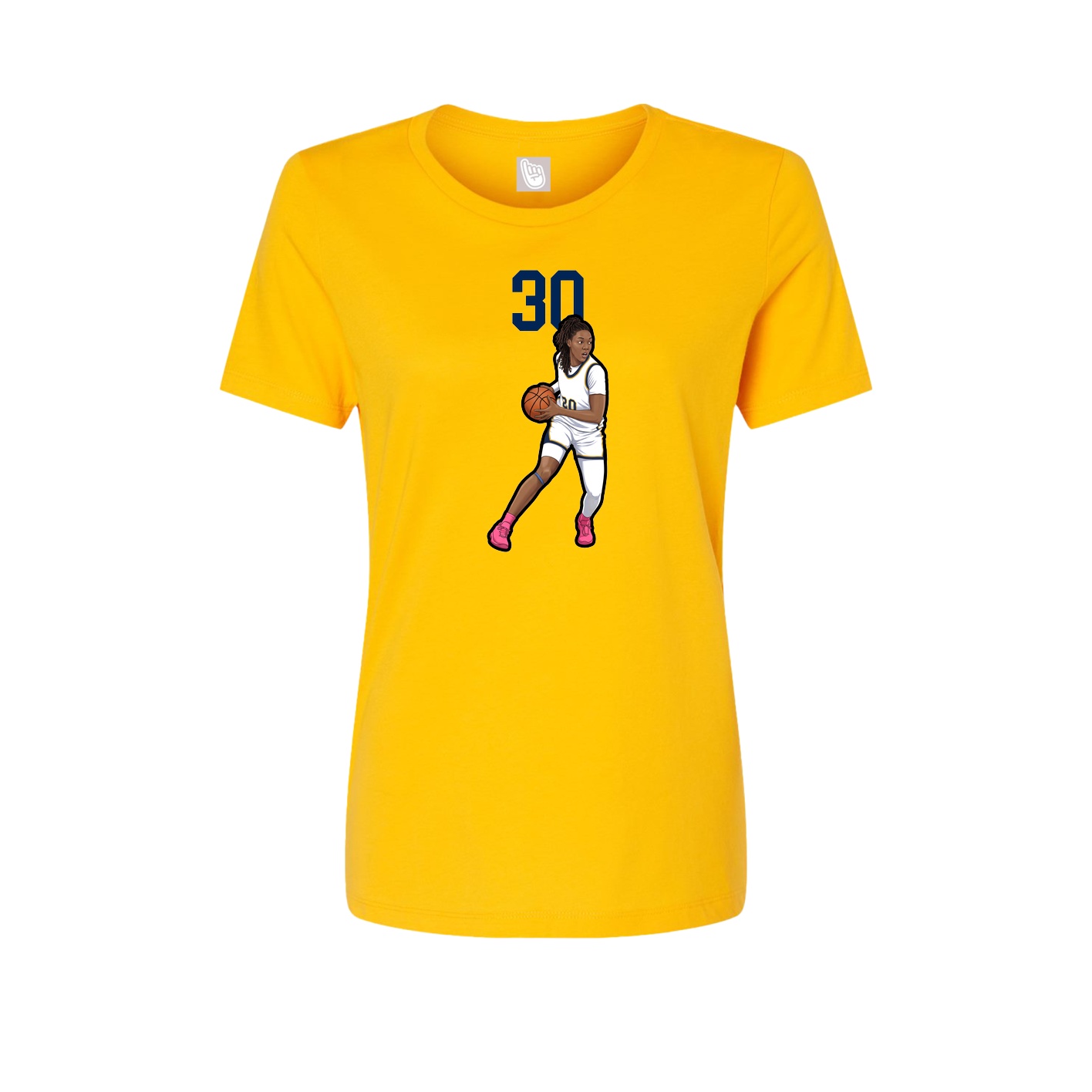 Womens Tee — Number Top in Gold