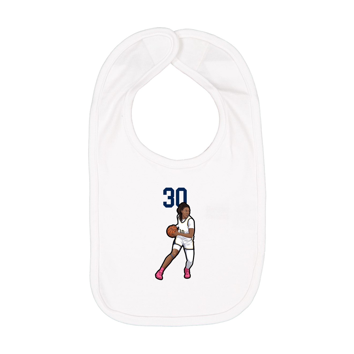 Infant Bib — Number Top in White