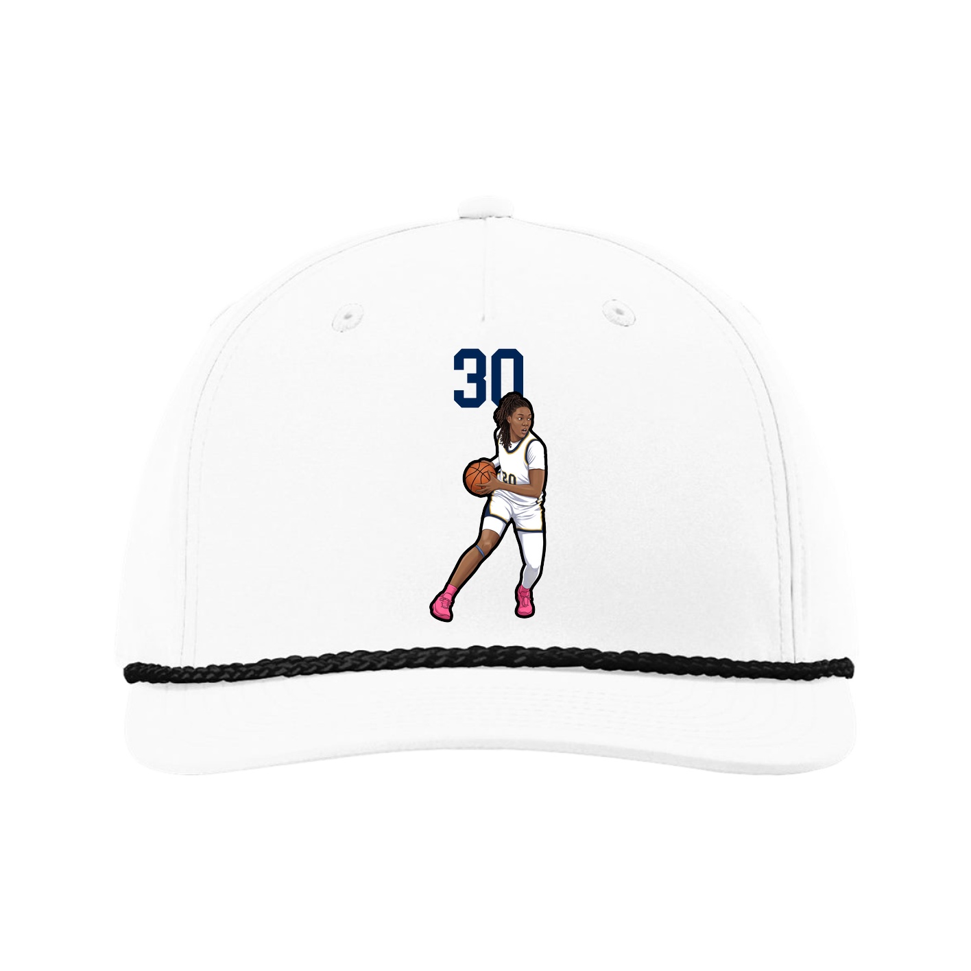 Five-Panel Classic Rope Cap — Number Top in White