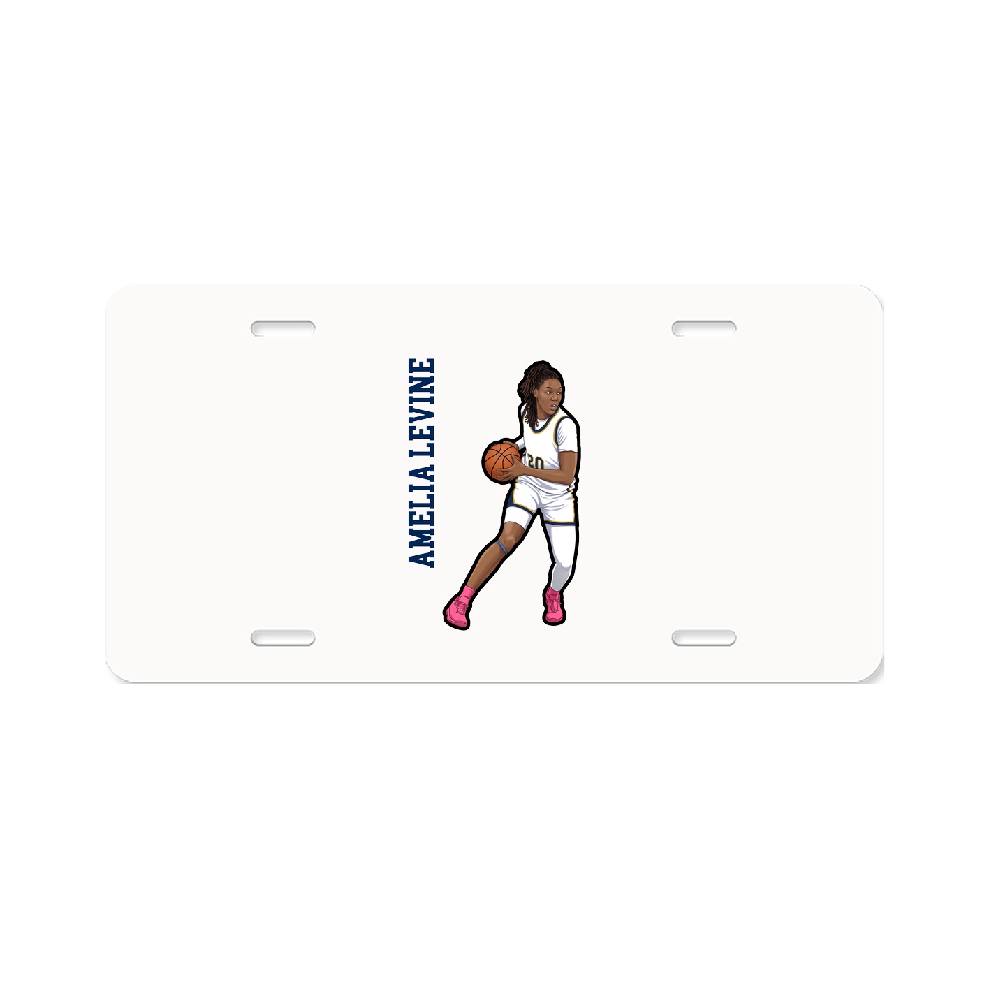 License Plate — Name Vertical in Classic