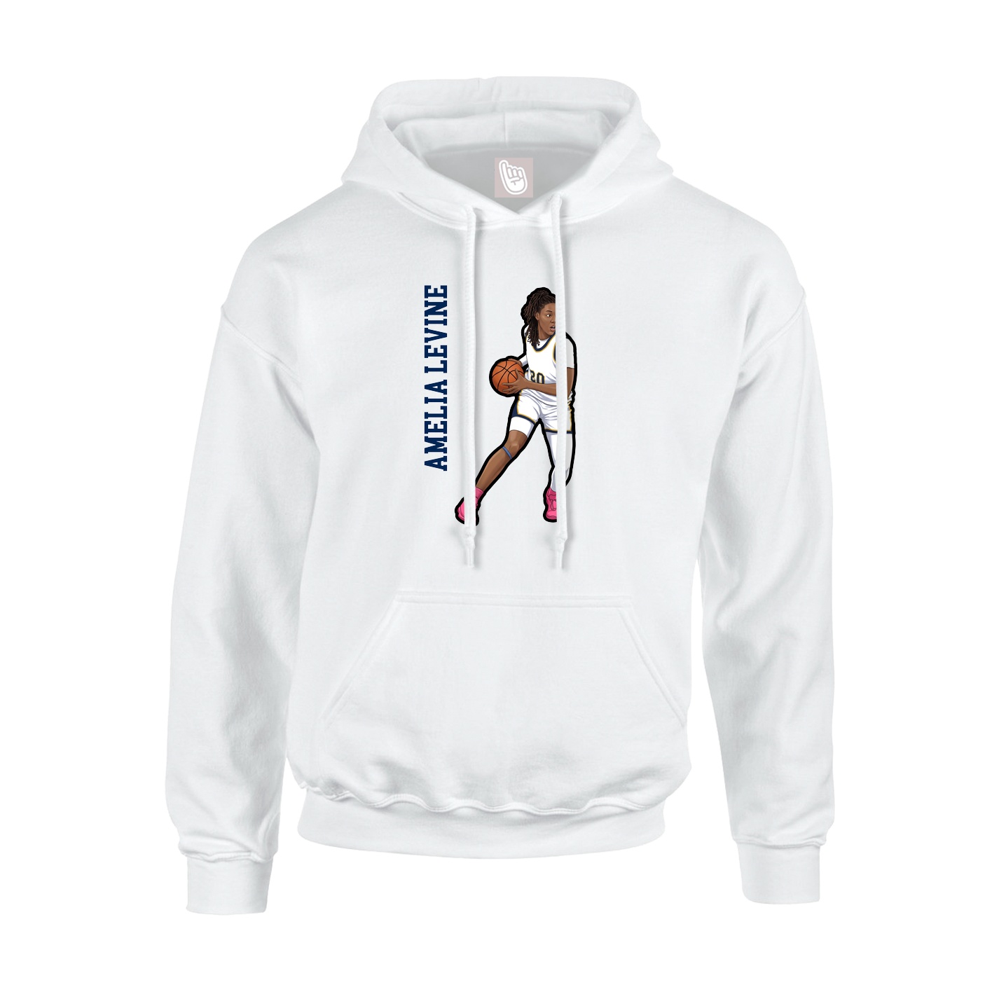 Hoodie — Name Vertical in White