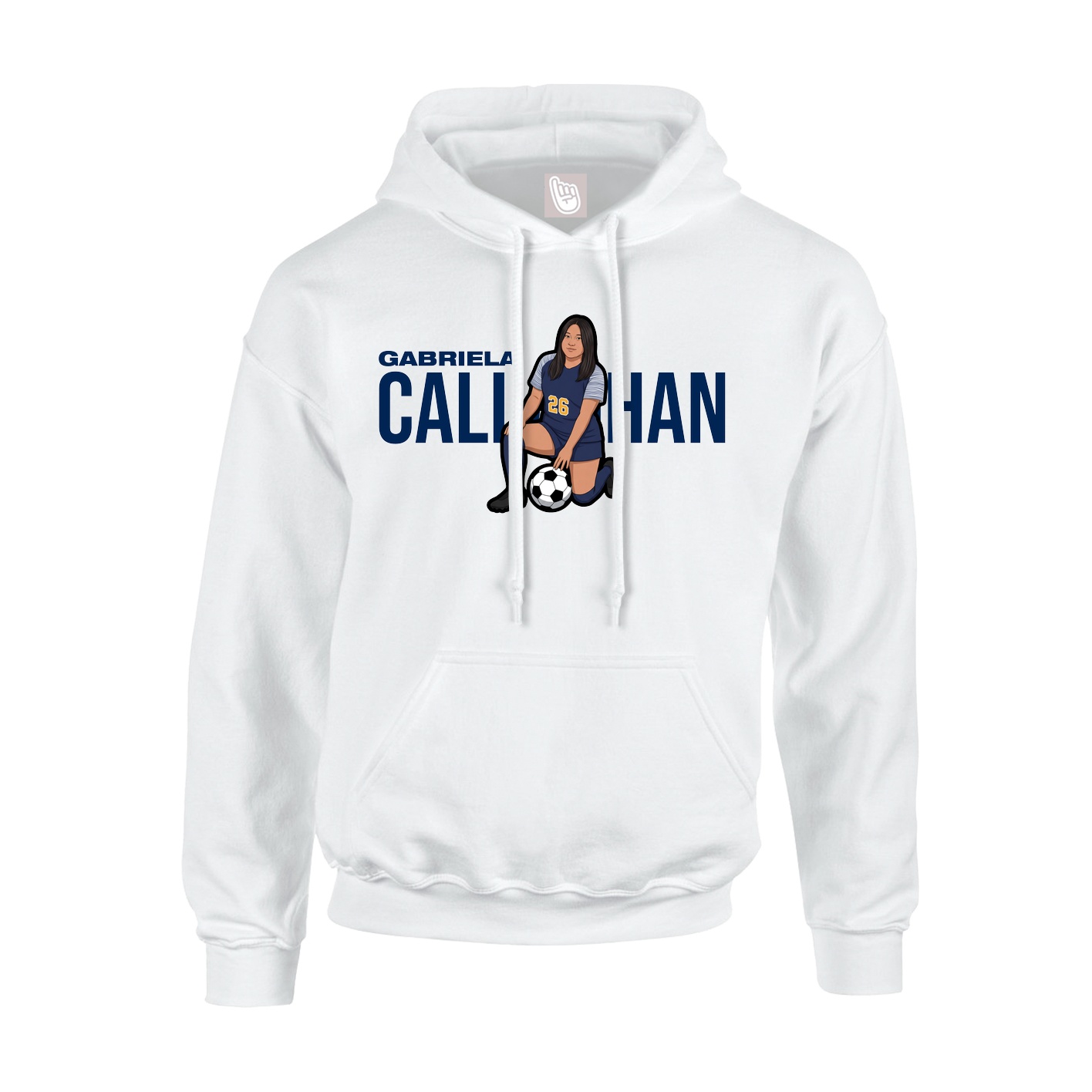Youth Hoodie — Player Name in White