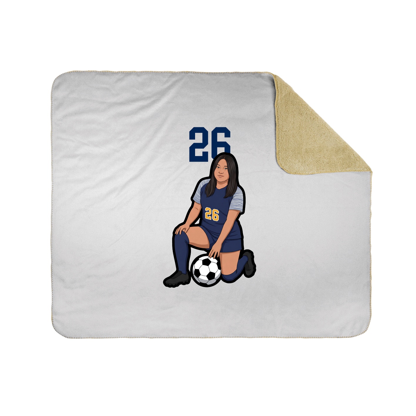 Throw Blanket — Number Top in White