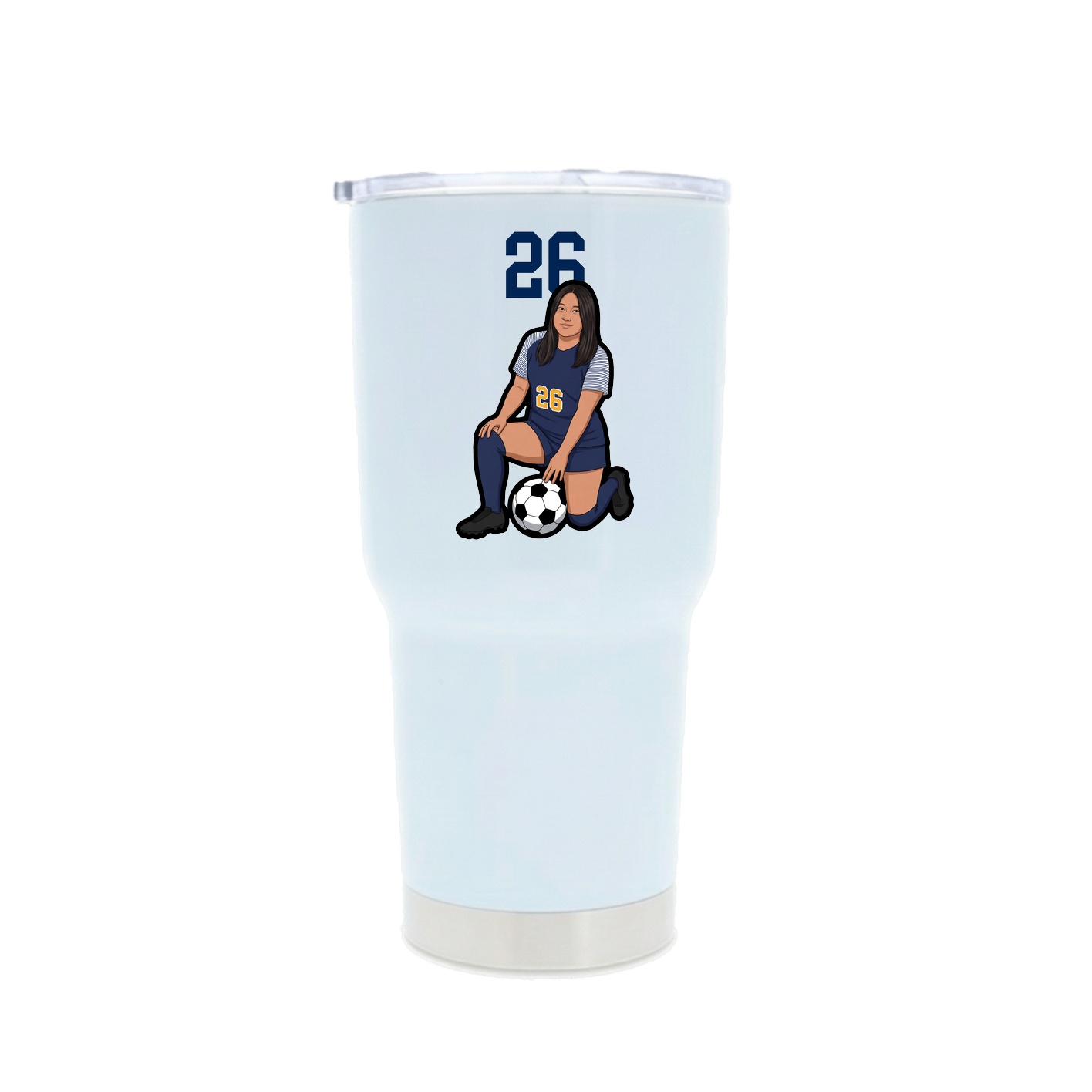 30oz Stainless Steel Tumbler — Number Top in White