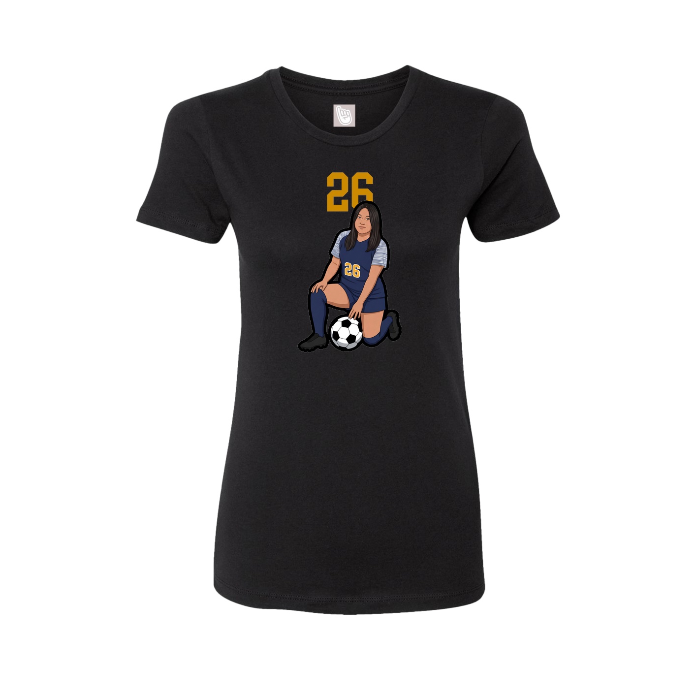 Fitted Women's Tee — Number Top in Black