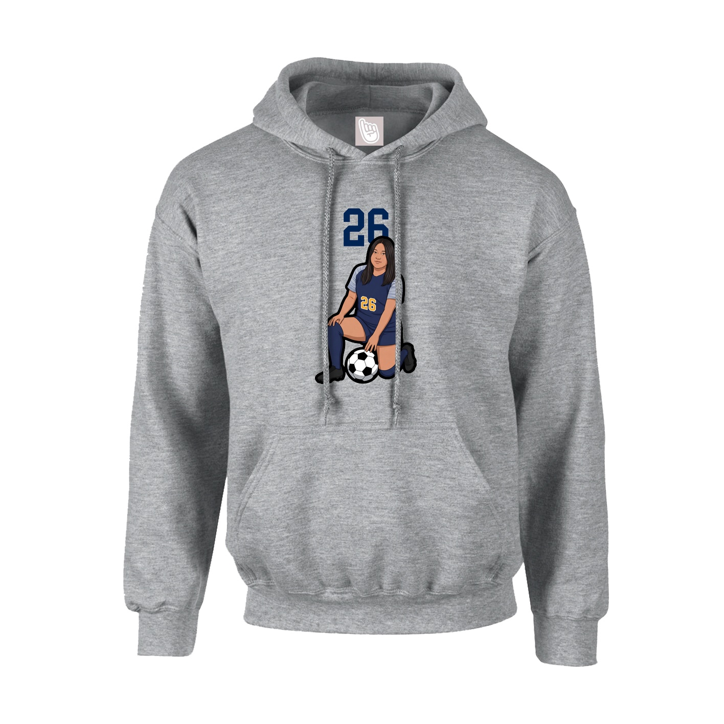 Youth Hoodie — Number Top in Grey
