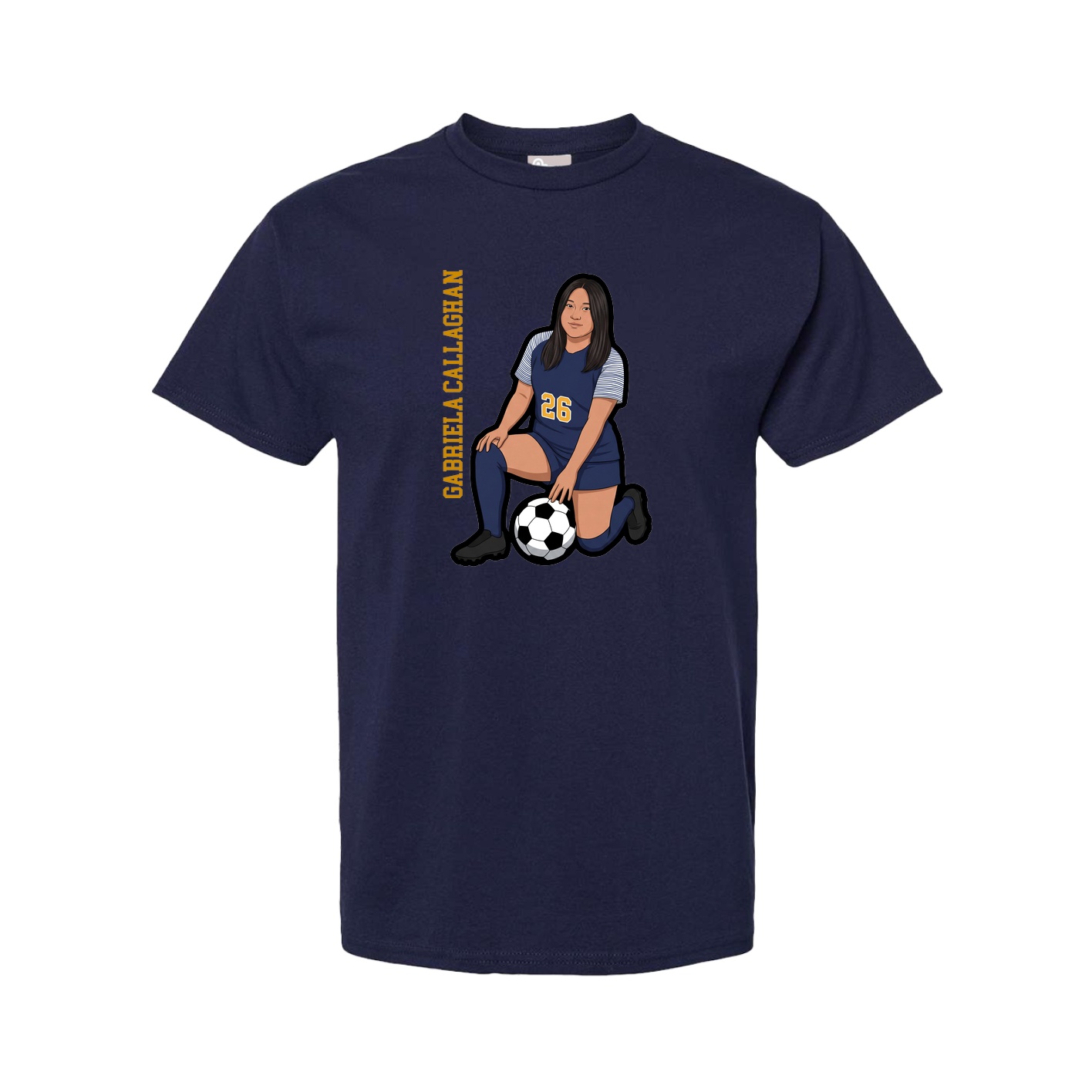 Tee — Name Vertical in Navy