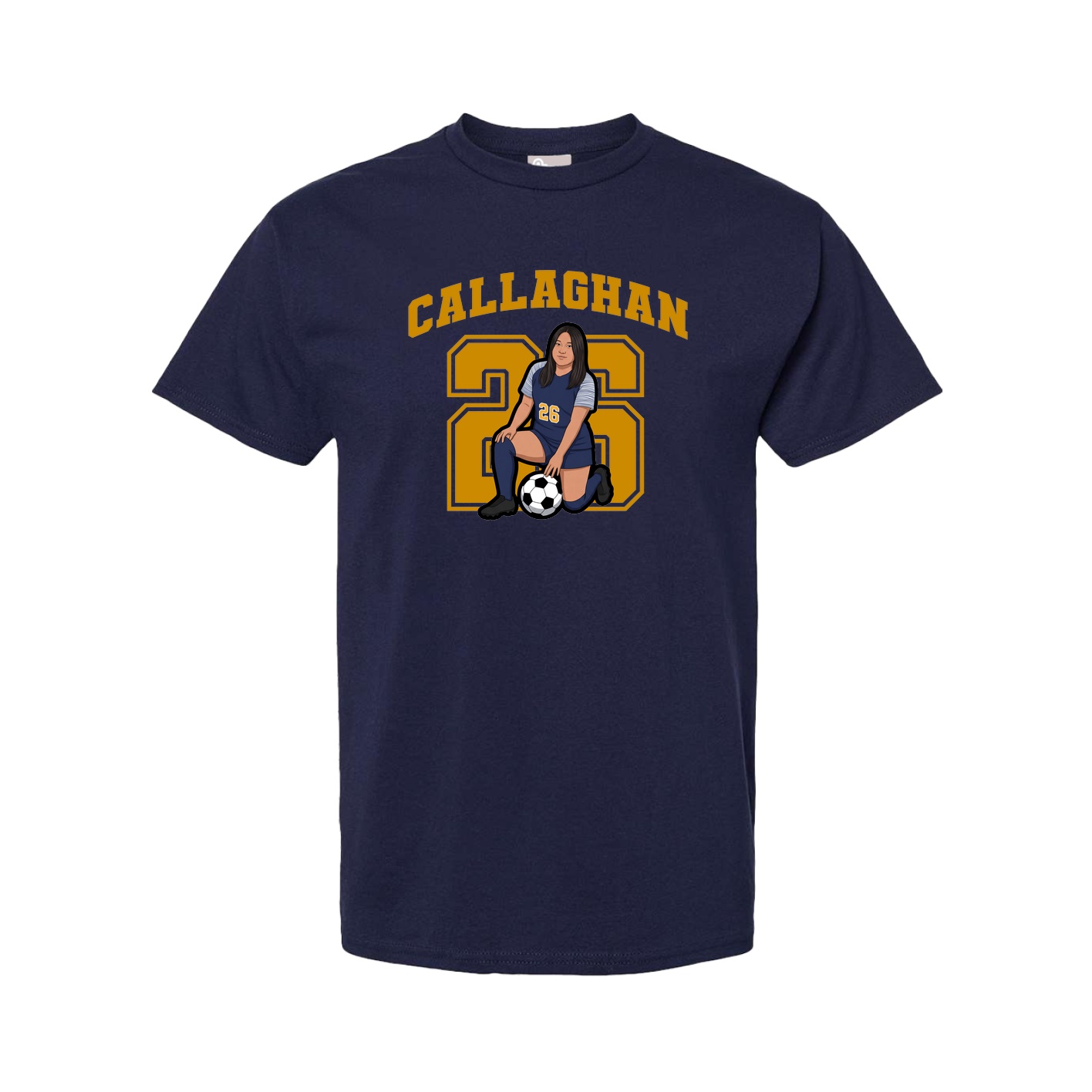 Youth Tee — Number in Navy