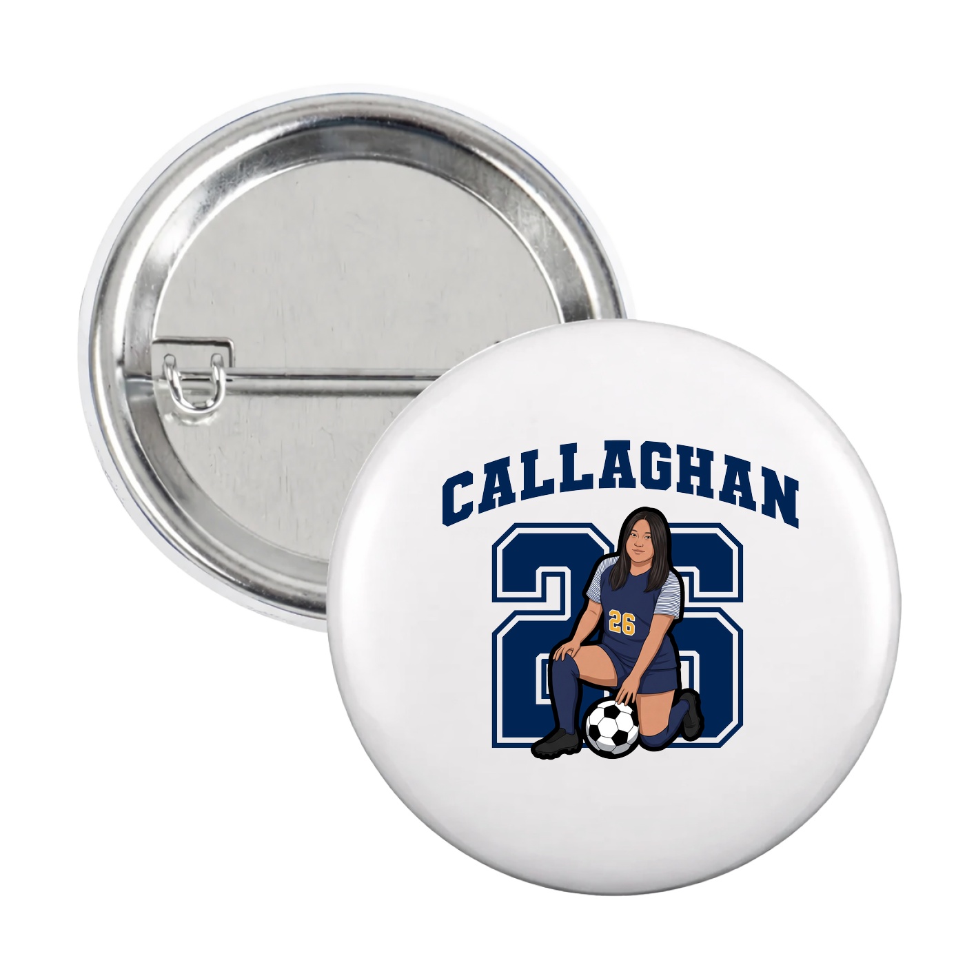 Game Day Button — Number in White