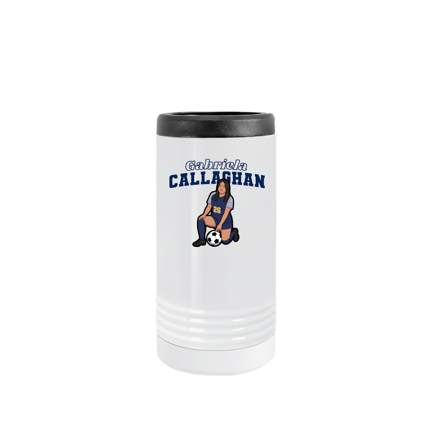 Slim Beverage Holder — Name Arch in White