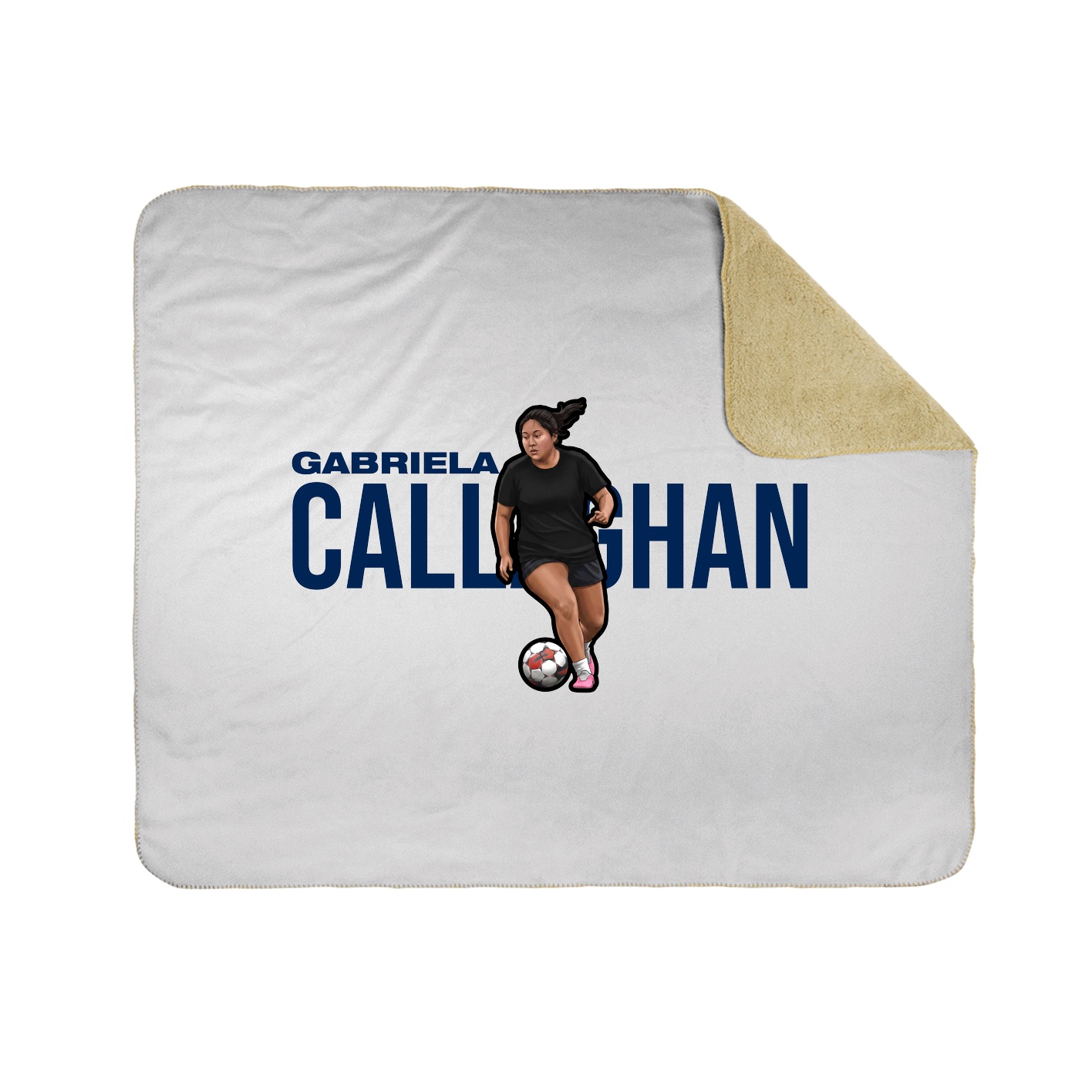 Throw Blanket — Player Name in White