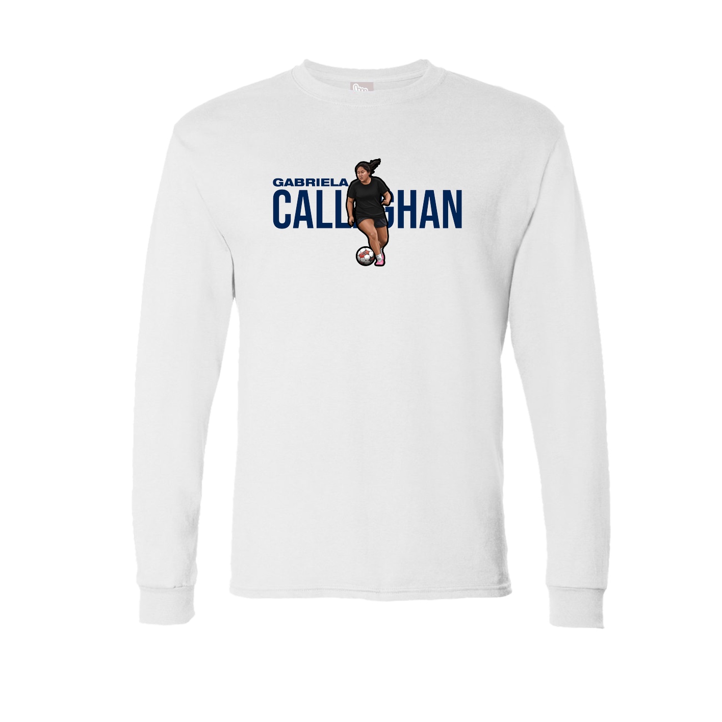 Long Sleeve Tee — Player Name in White