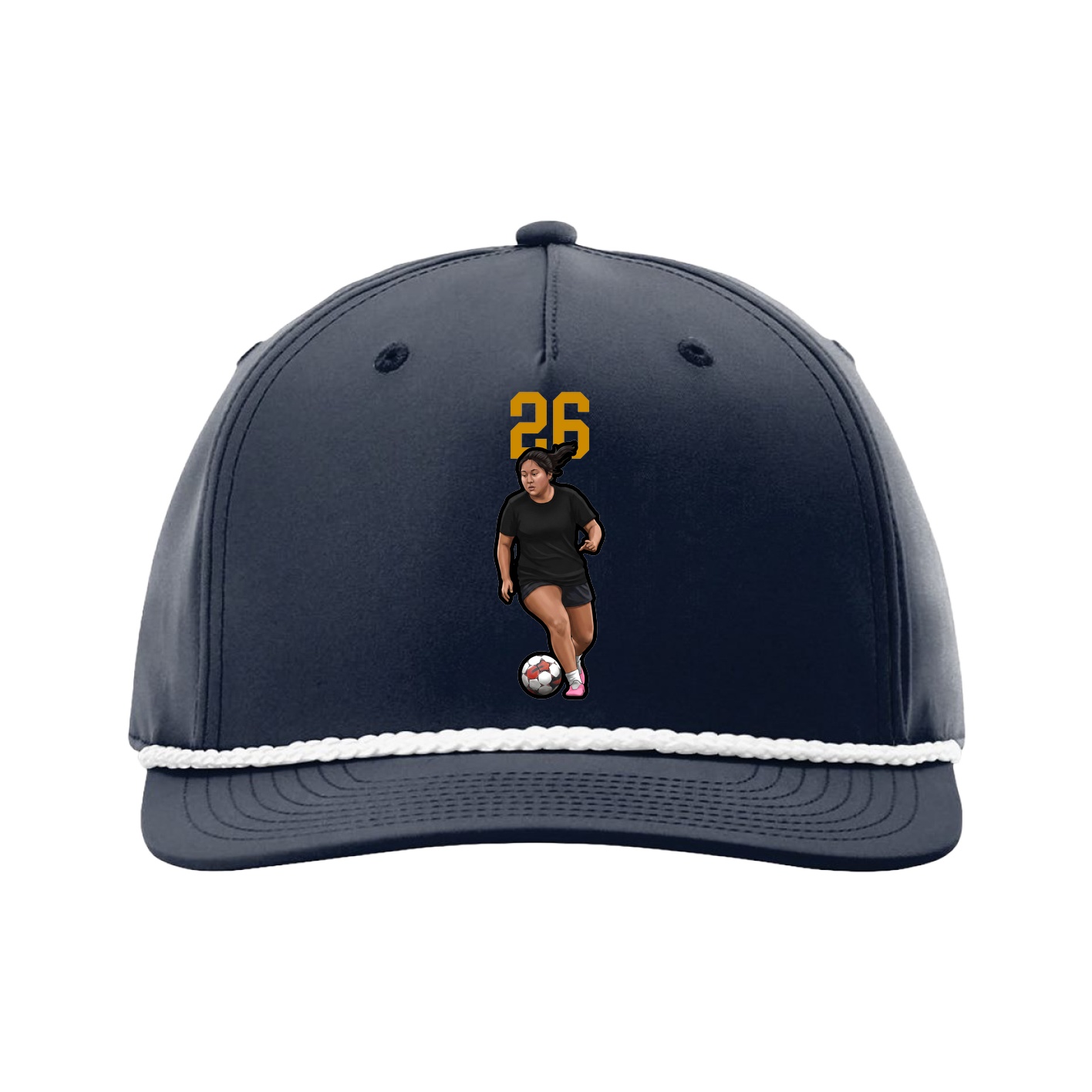 Five-Panel Classic Rope Cap — Number Top in Navy
