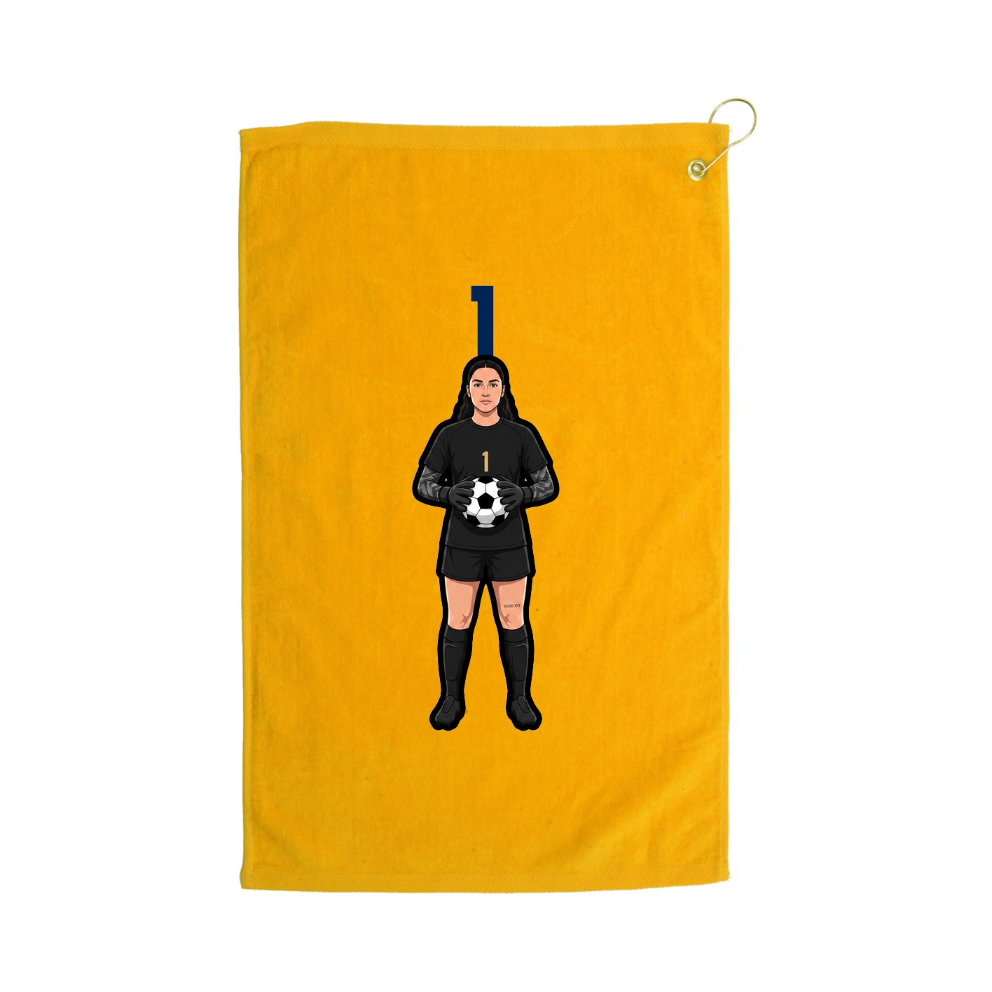 Golf Towel — Number Top in Gold