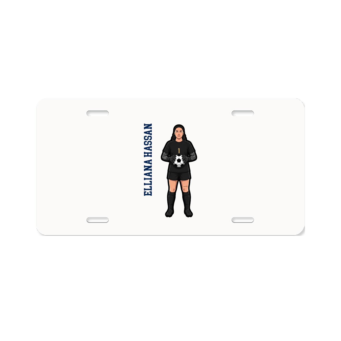 License Plate — Name Vertical in Classic