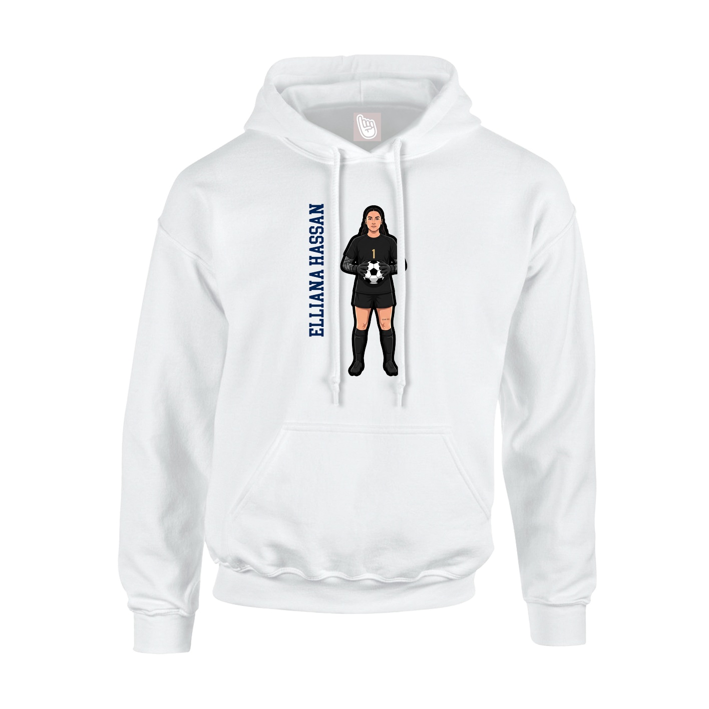 Hoodie — Name Vertical in White