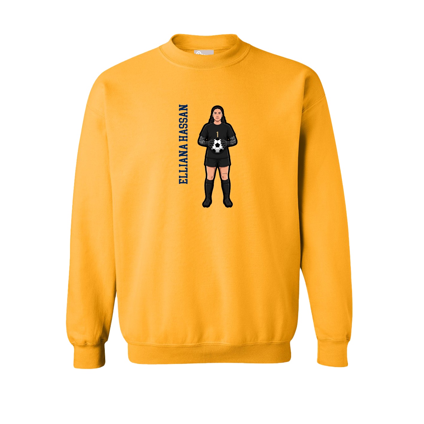 Fleece Crew — Name Vertical in Gold