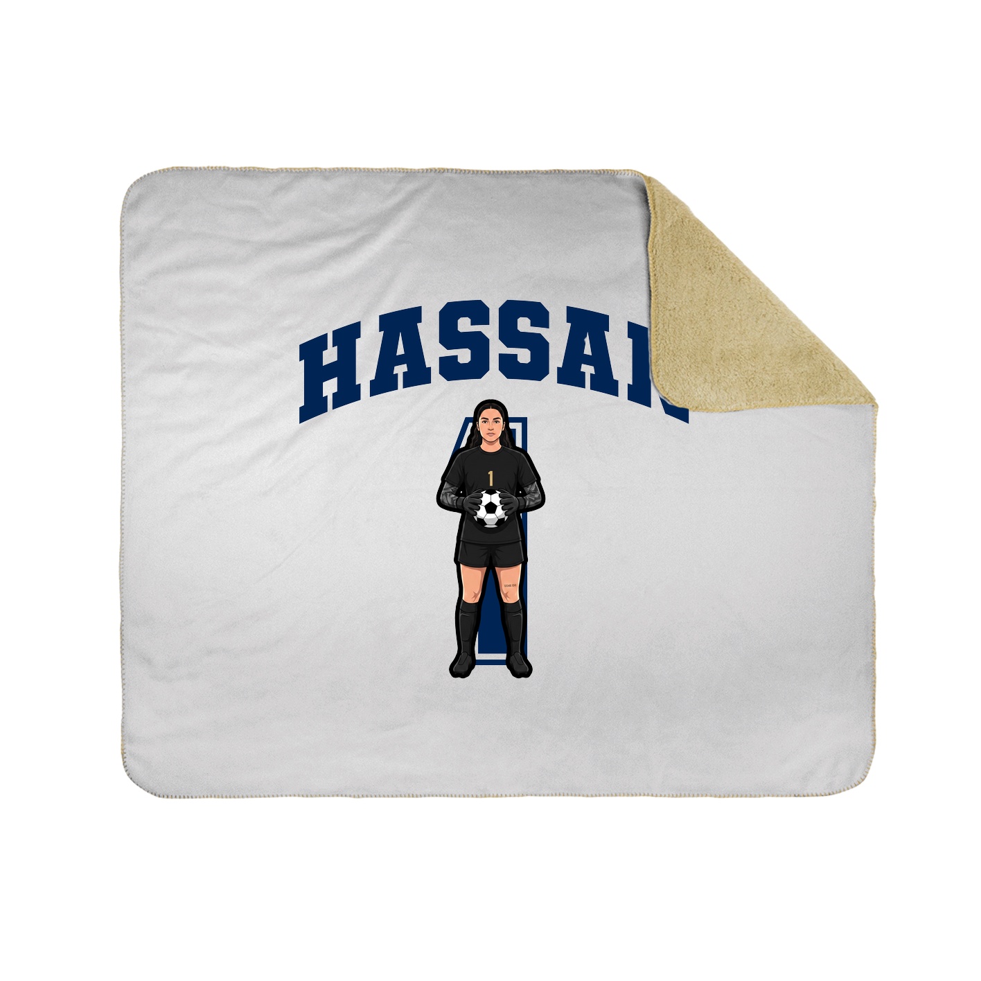 Throw Blanket — Number in White