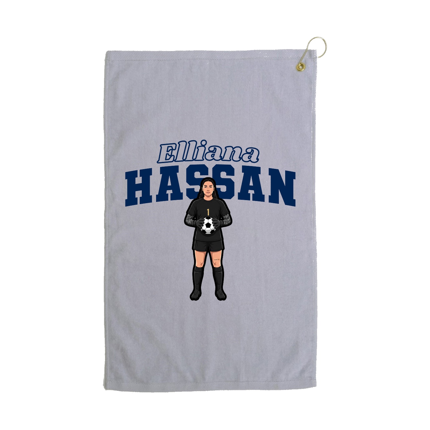 Golf Towel — Name Arch in Grey