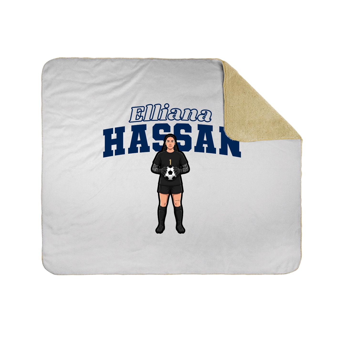 Throw Blanket — Name Arch in White