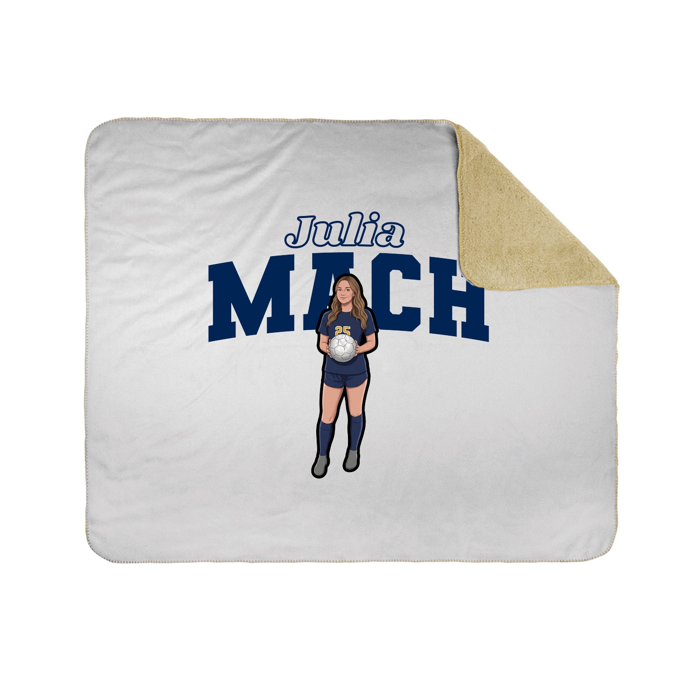 Throw Blanket — Name Arch in White