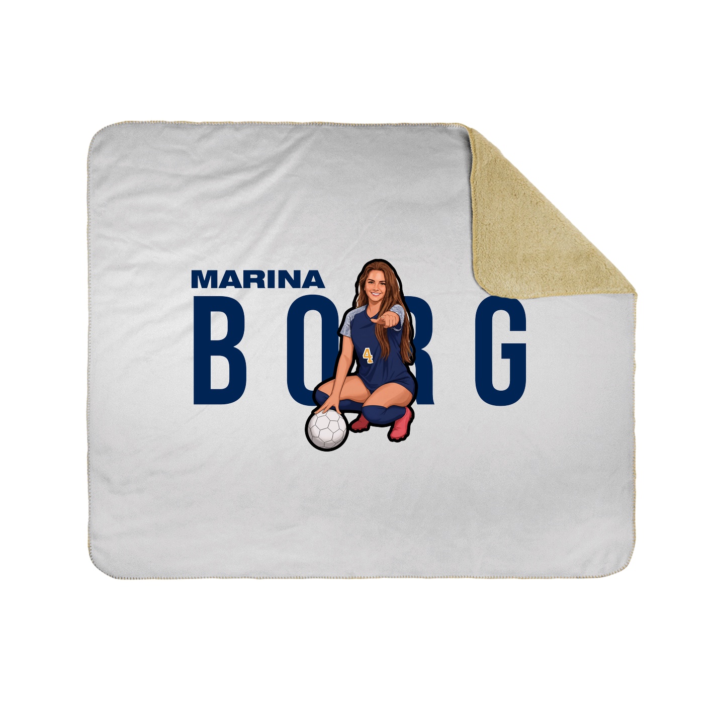 Throw Blanket — Player Name in White