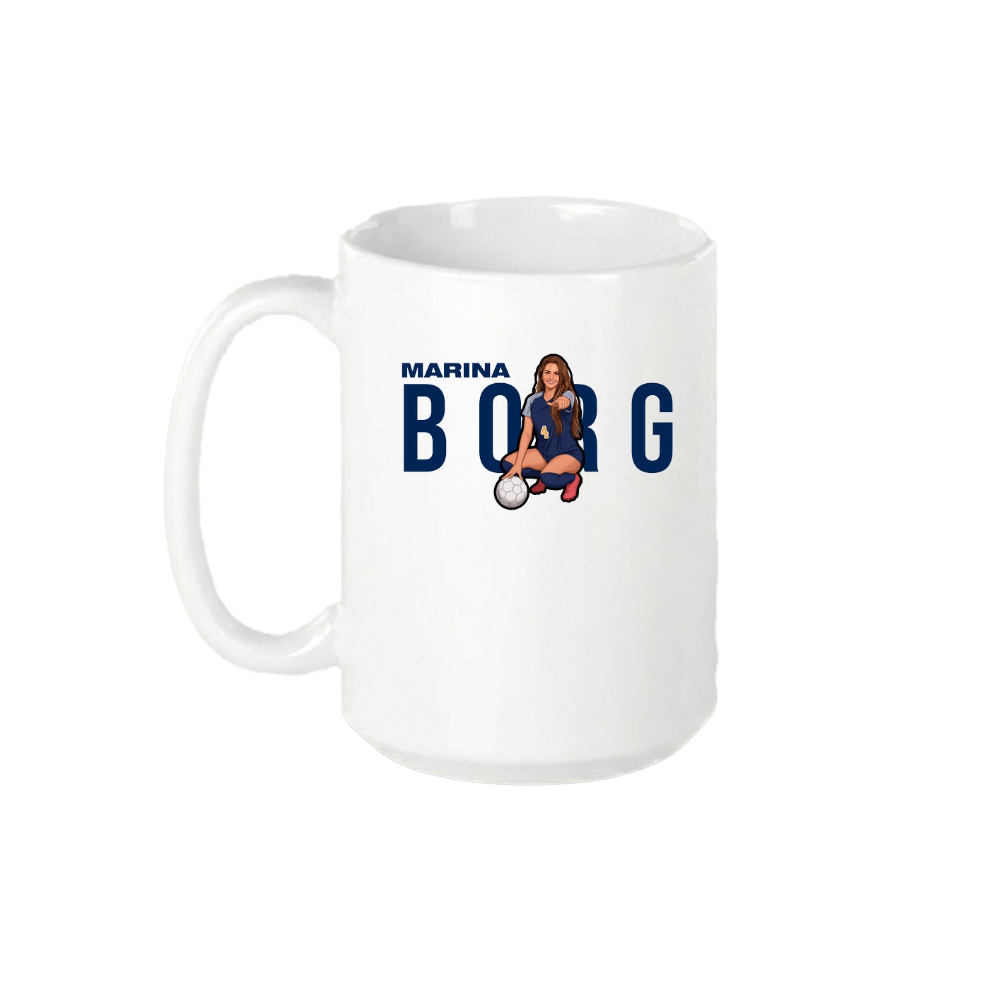 15oz Coffee Mug — Player Name in White