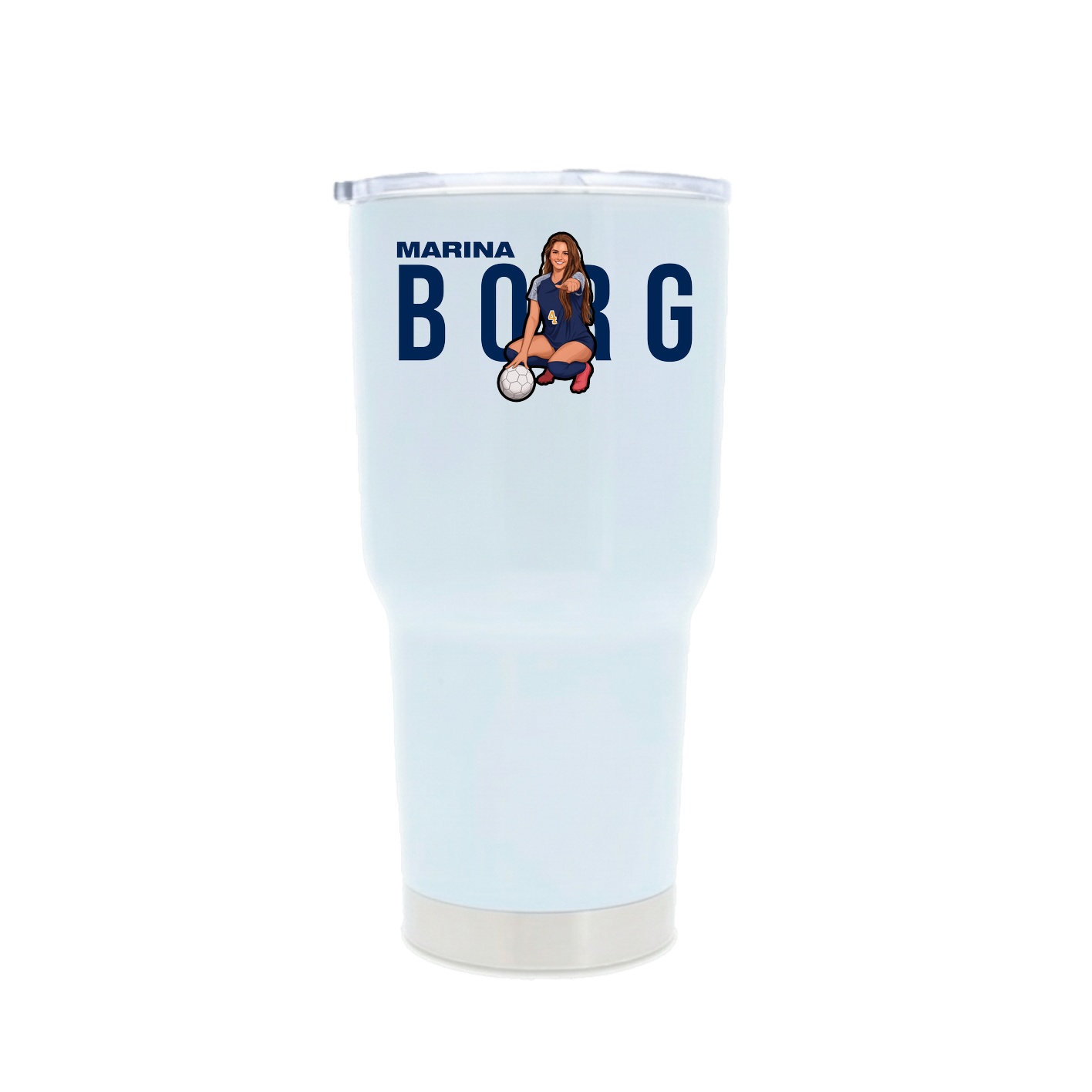 30oz Stainless Steel Tumbler — Player Name in White