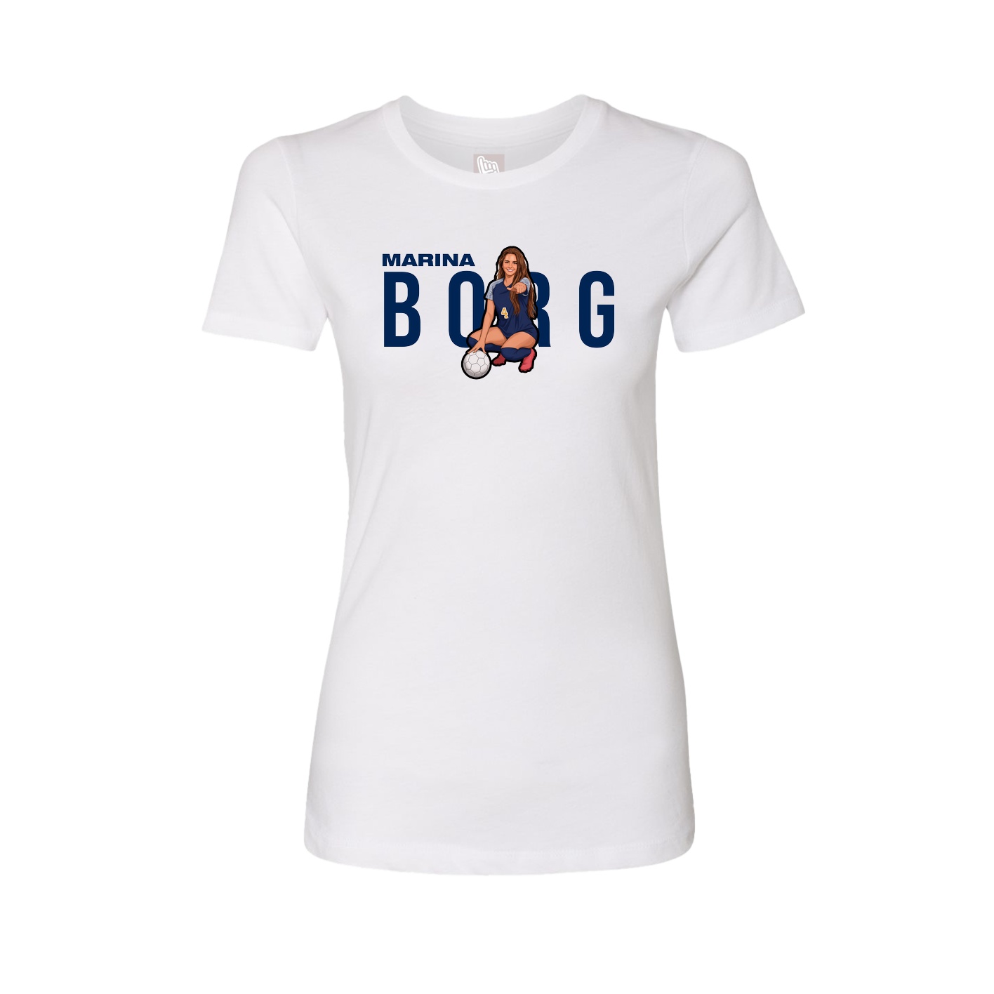 Fitted Women's Tee — Player Name in White