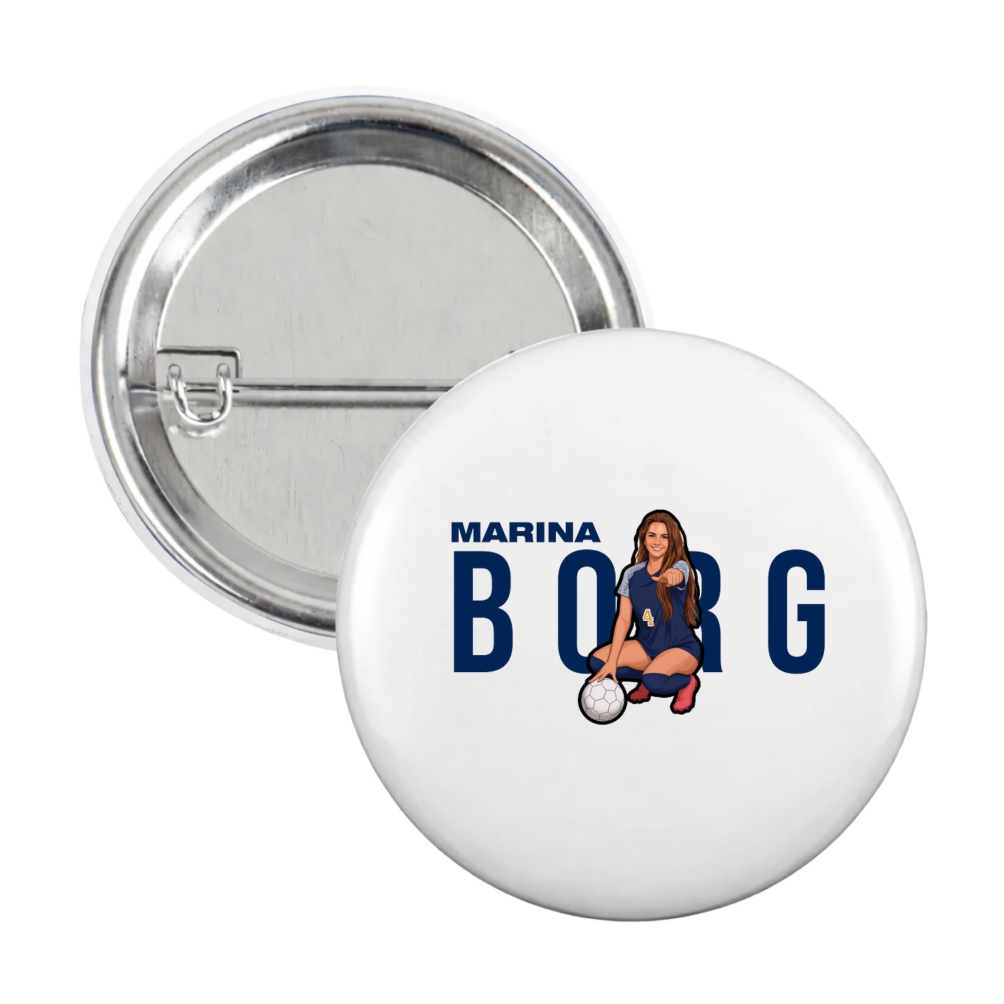 Game Day Button — Player Name in White