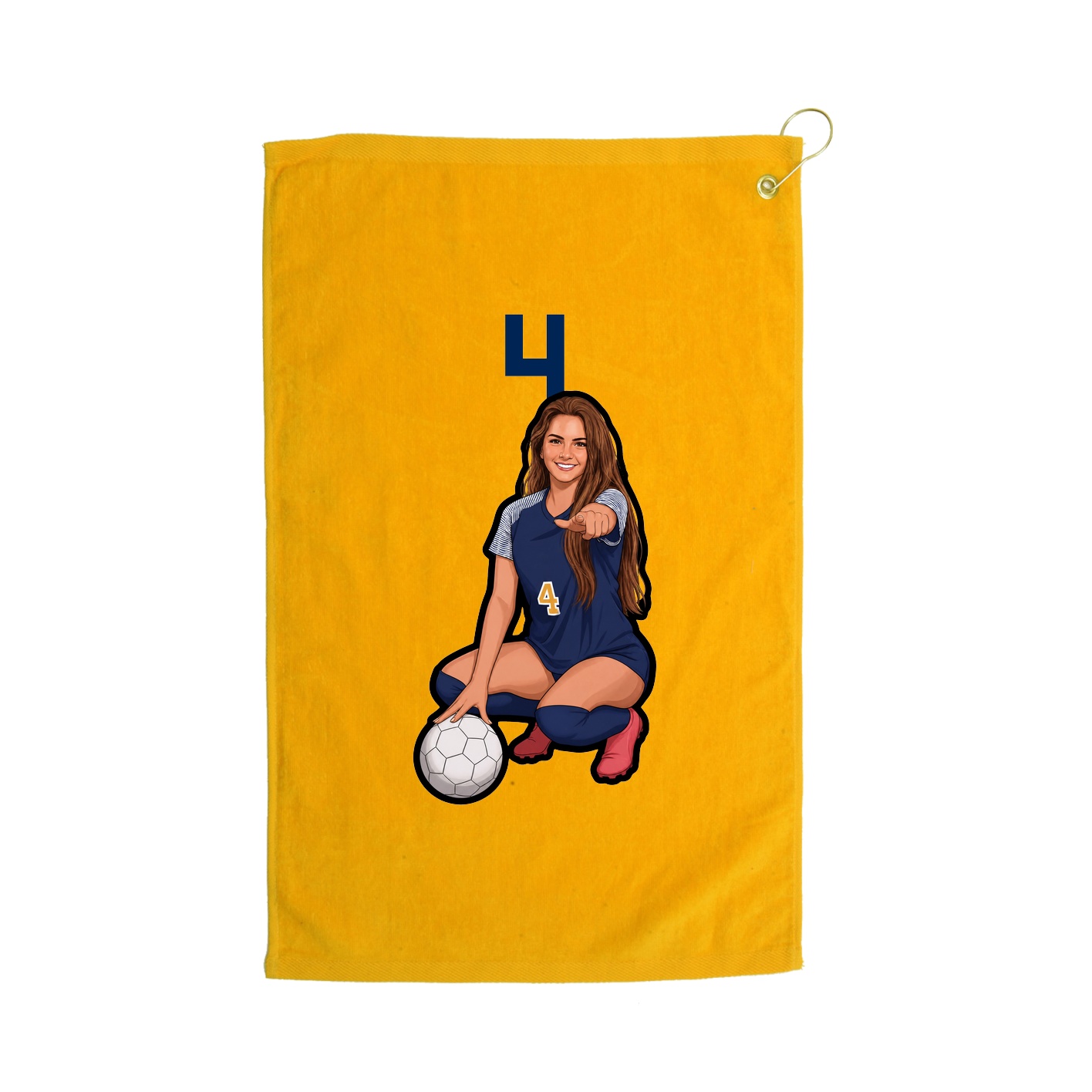 Golf Towel — Number Top in Gold