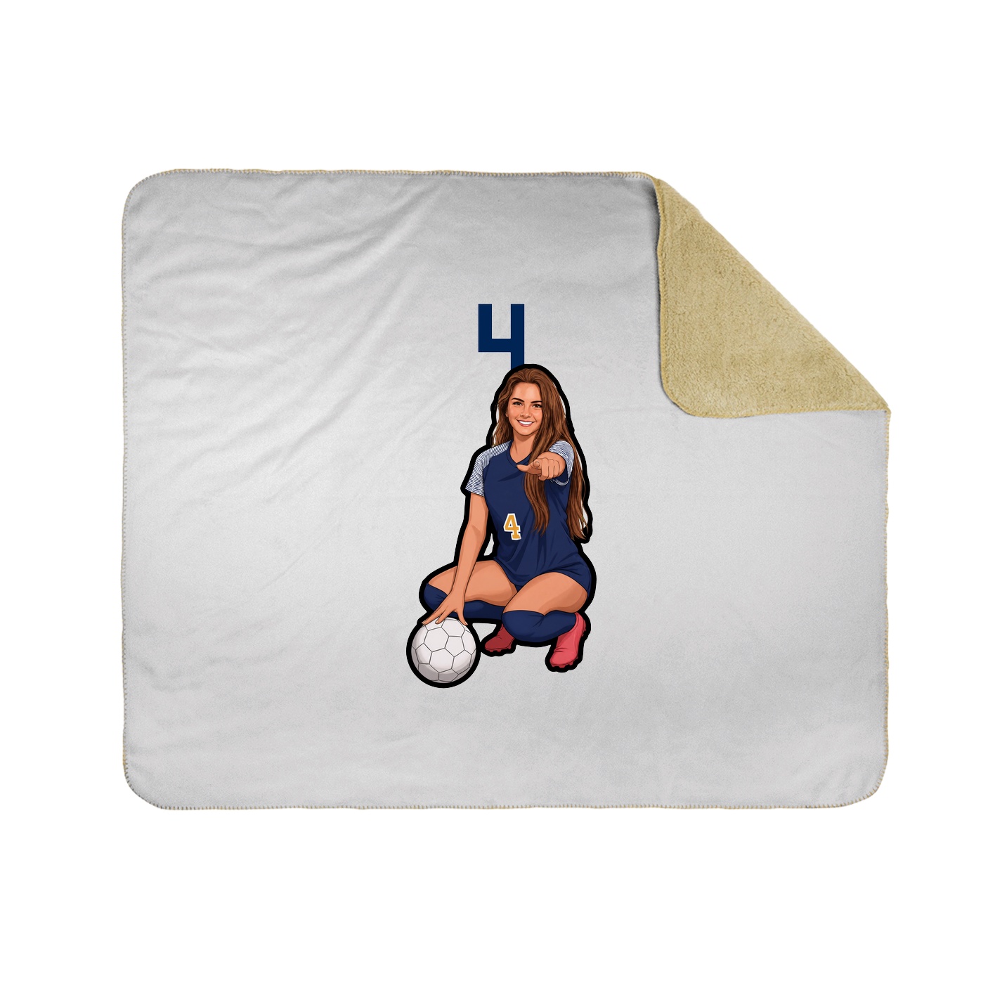 Throw Blanket — Number Top in White
