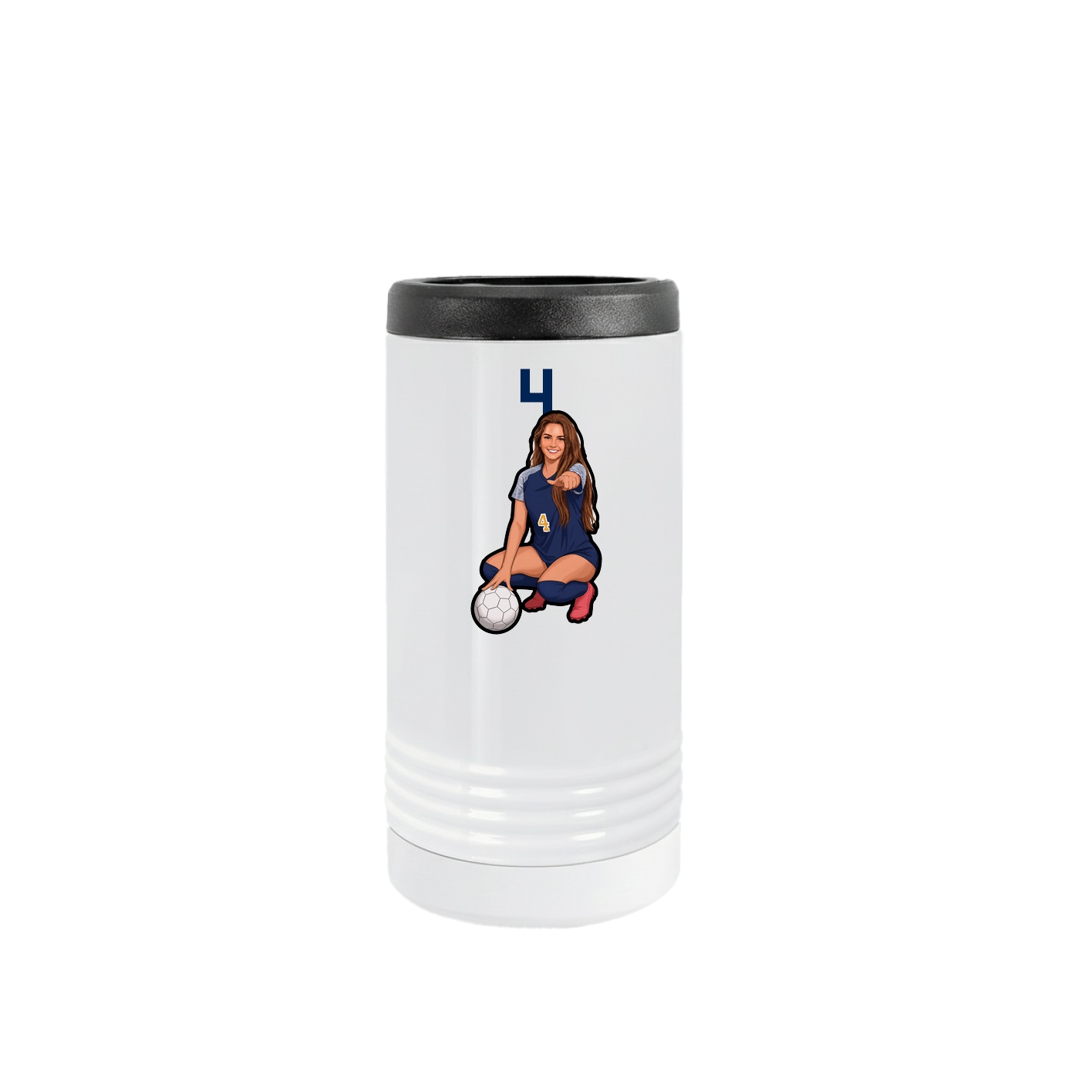 Slim Beverage Holder — Number Top in White