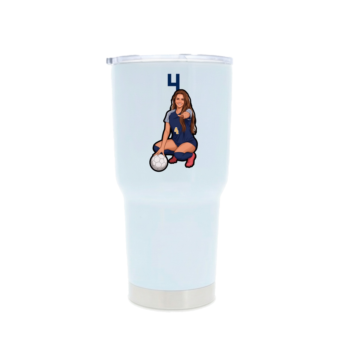 30oz Stainless Steel Tumbler — Number Top in White