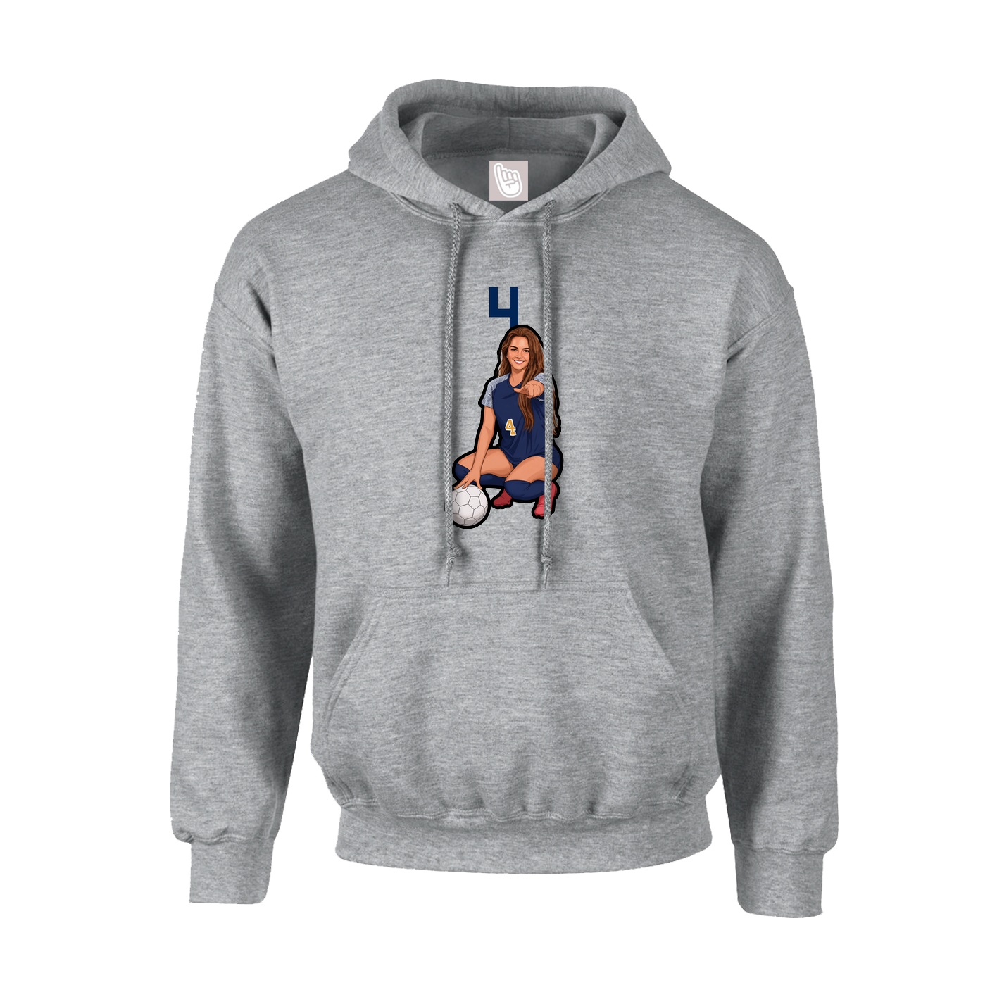 Hoodie — Number Top in Grey