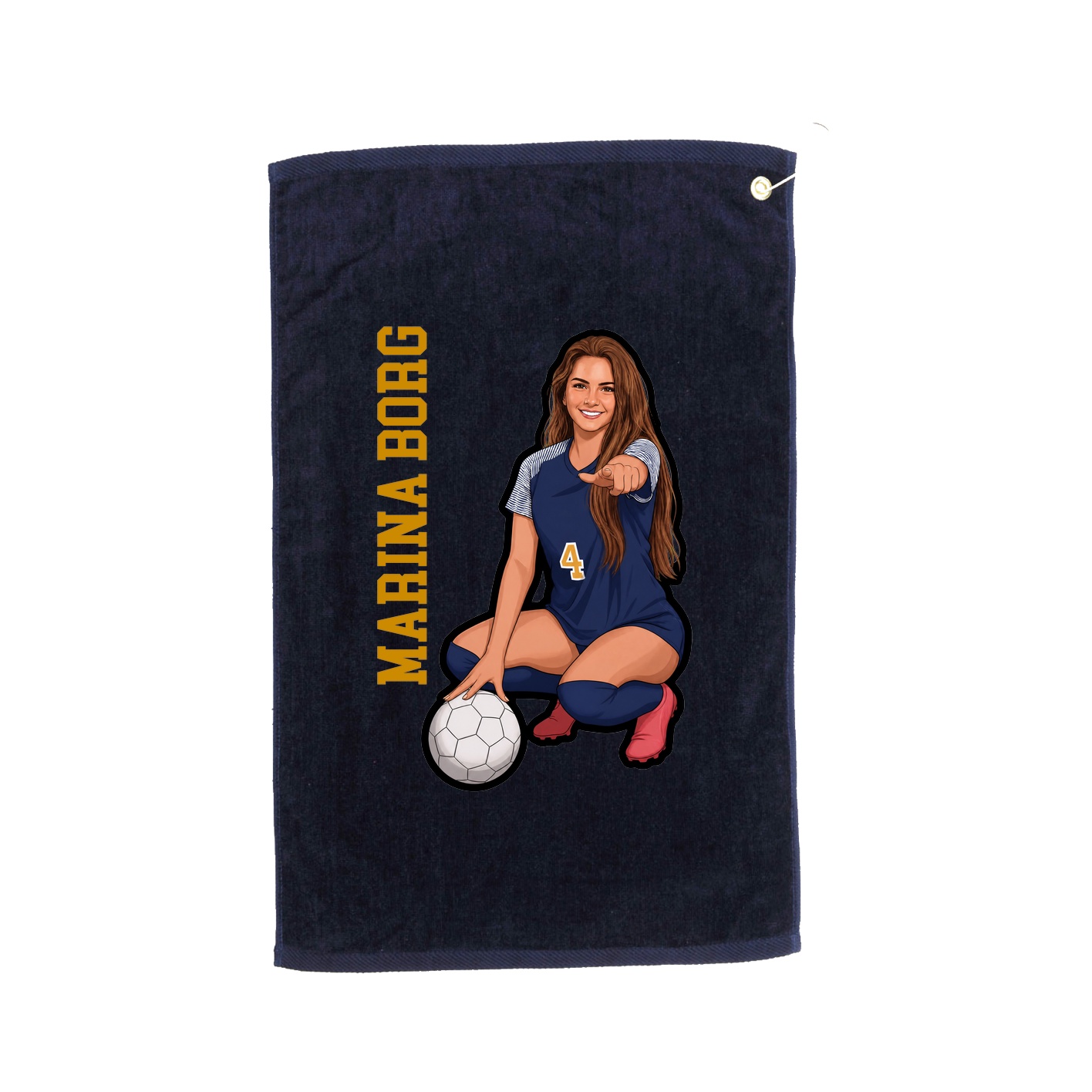 Golf Towel — Name Vertical in Navy