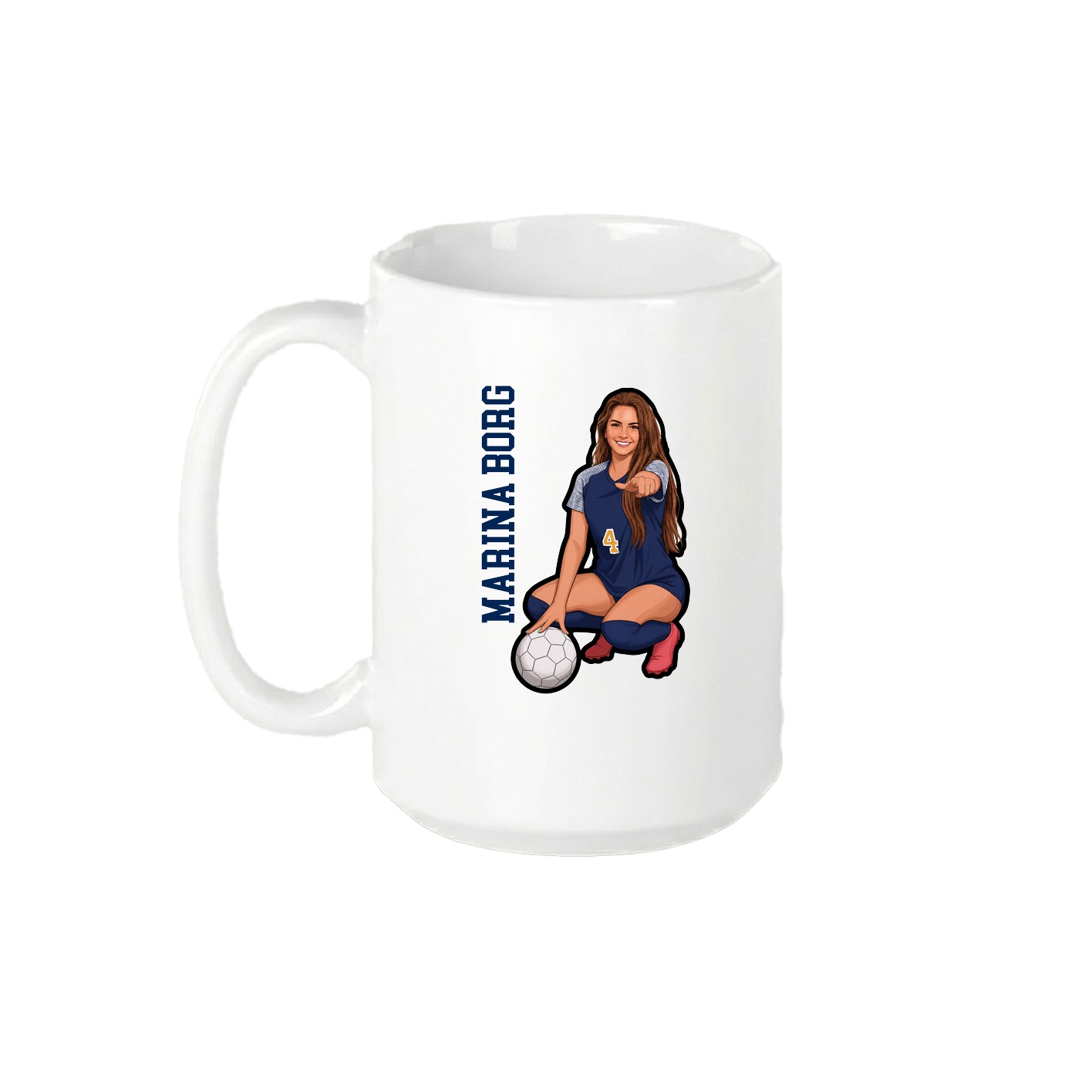 15oz Coffee Mug — Name Vertical in White